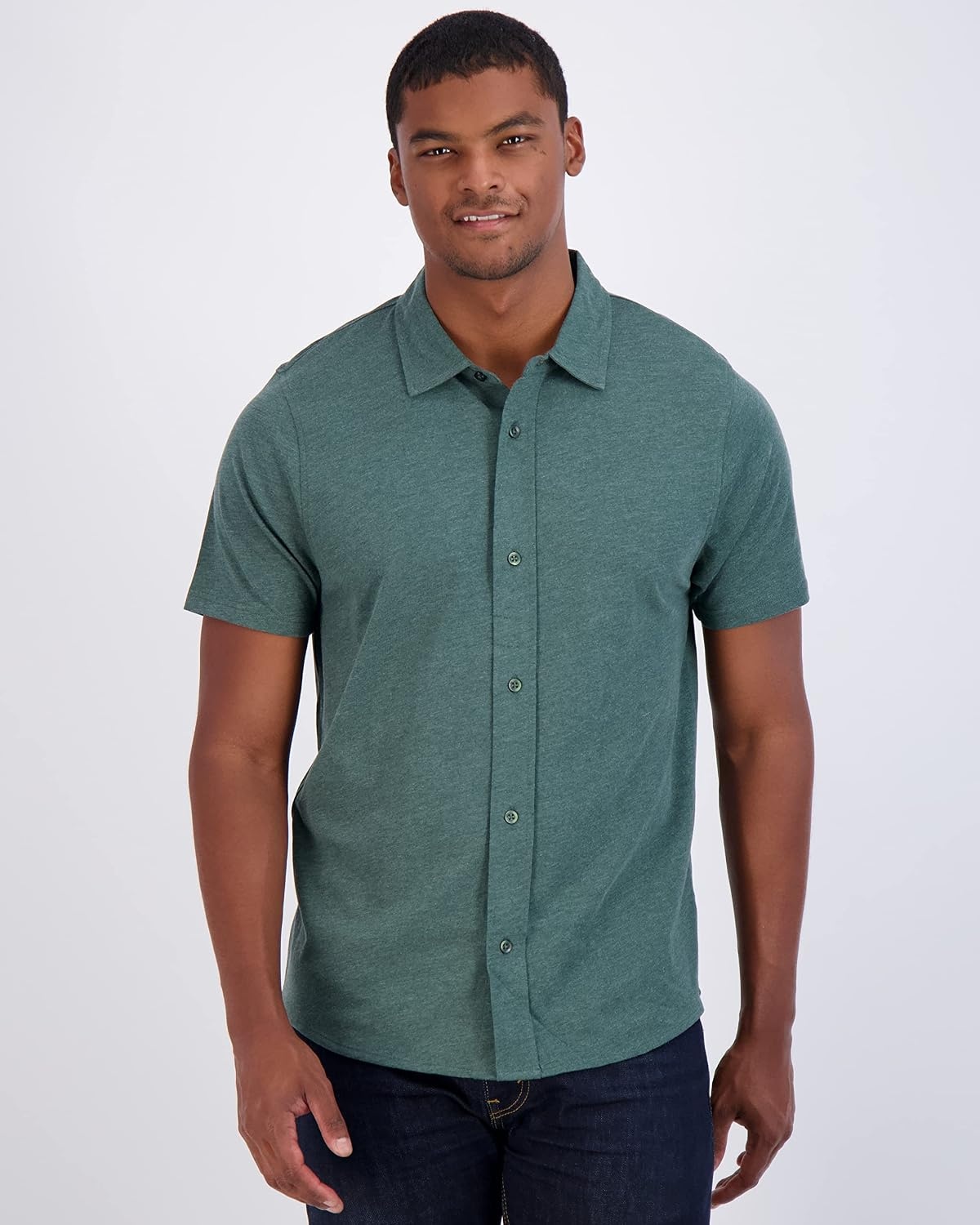 image:image3 Pack Mens Button Down Shirts Short Sleeve Jersey Casual Dress CollaredSet 8