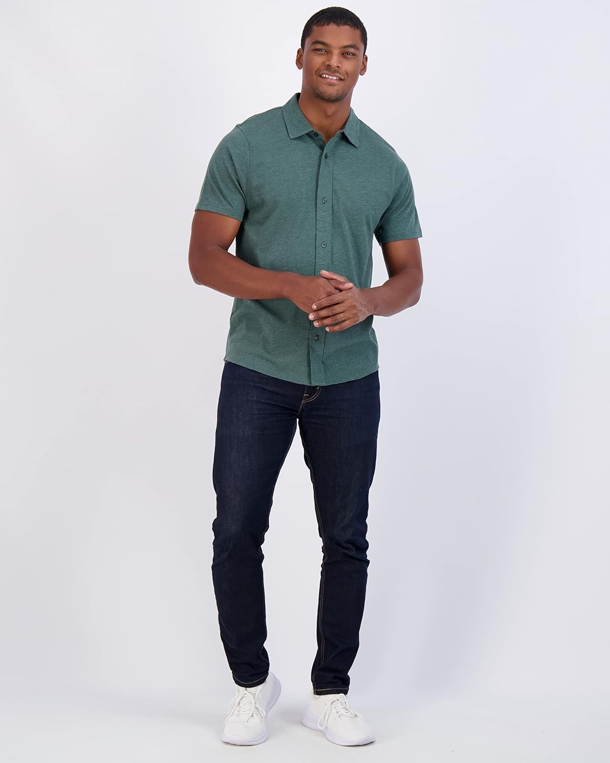 image:image3 Pack Mens Button Down Shirts Short Sleeve Jersey Casual Dress CollaredSet 8