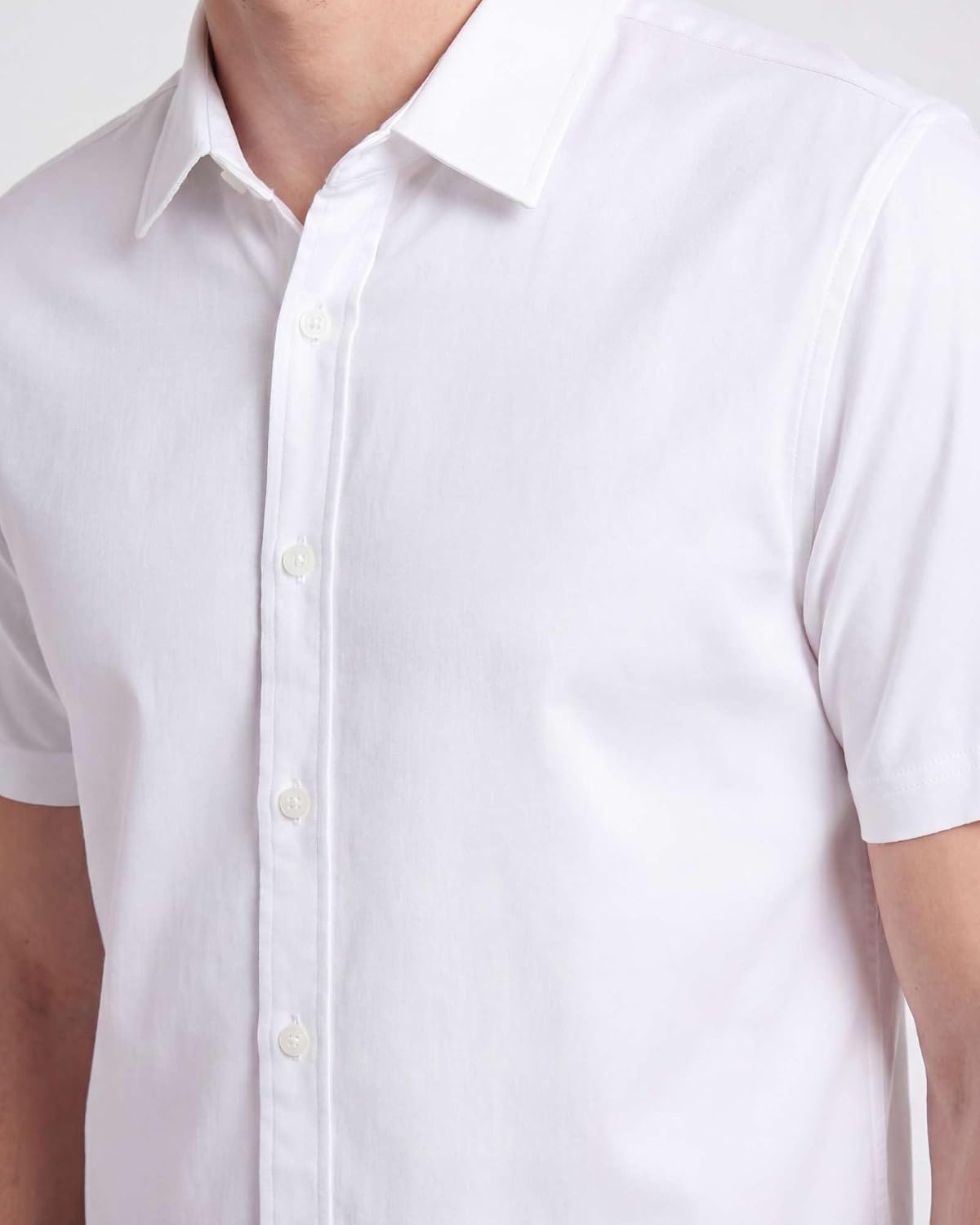 image:image3 Pack Mens Cotton Short Sleeve Button Down Casual Work Shirt Button UpSolid Black Grey Heather Solid Bright White