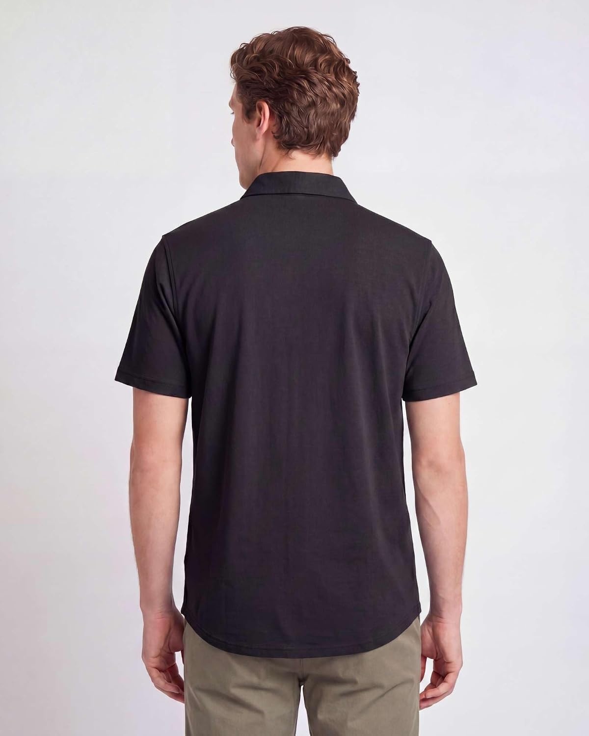 image:image3 Pack Mens Cotton Short Sleeve Button Down Casual Work Shirt Button UpSolid Black