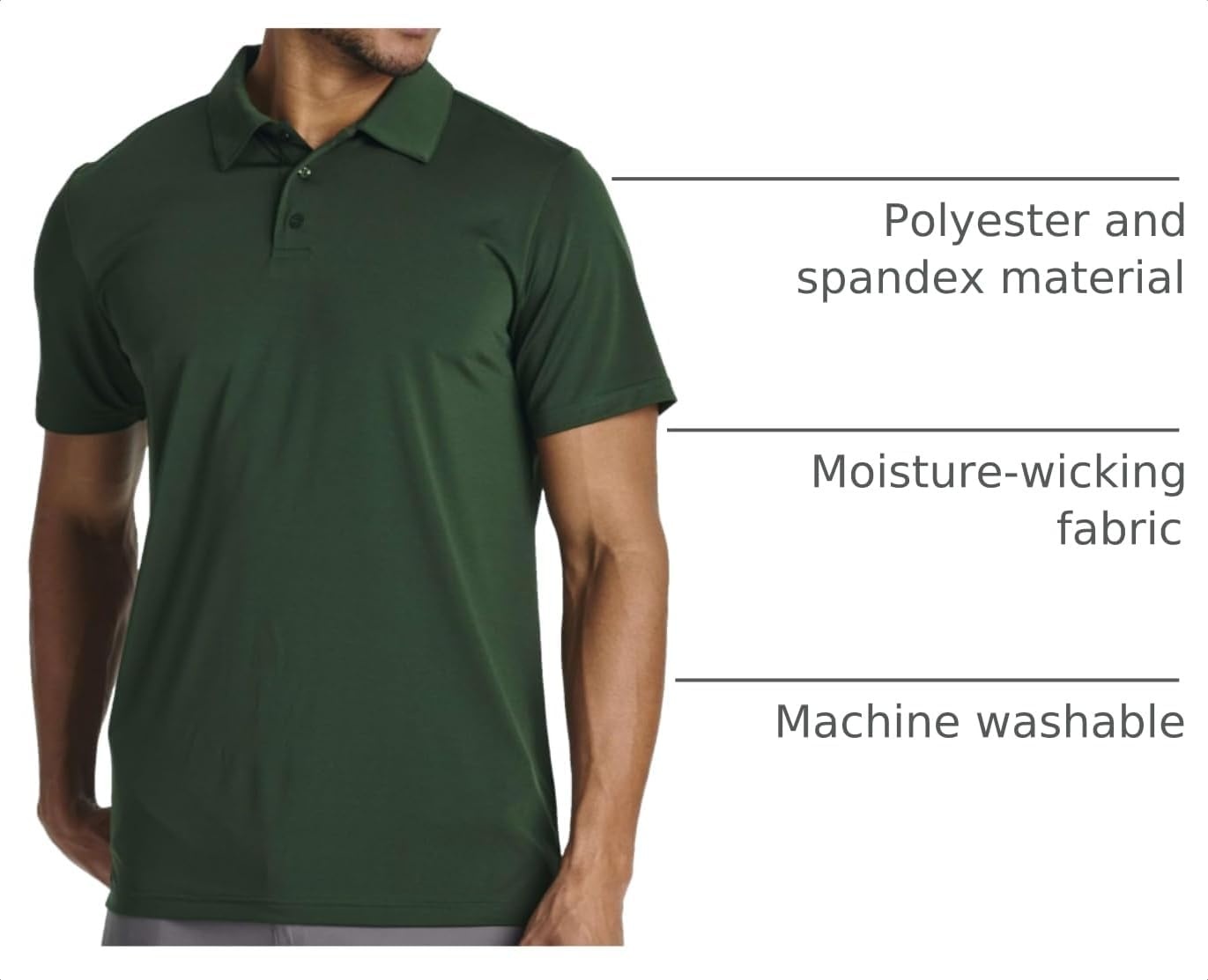 image:image3 Pack Mens Dry Fit Polo Shirts Short Sleeve Collared Golf Work AthleticSet 1