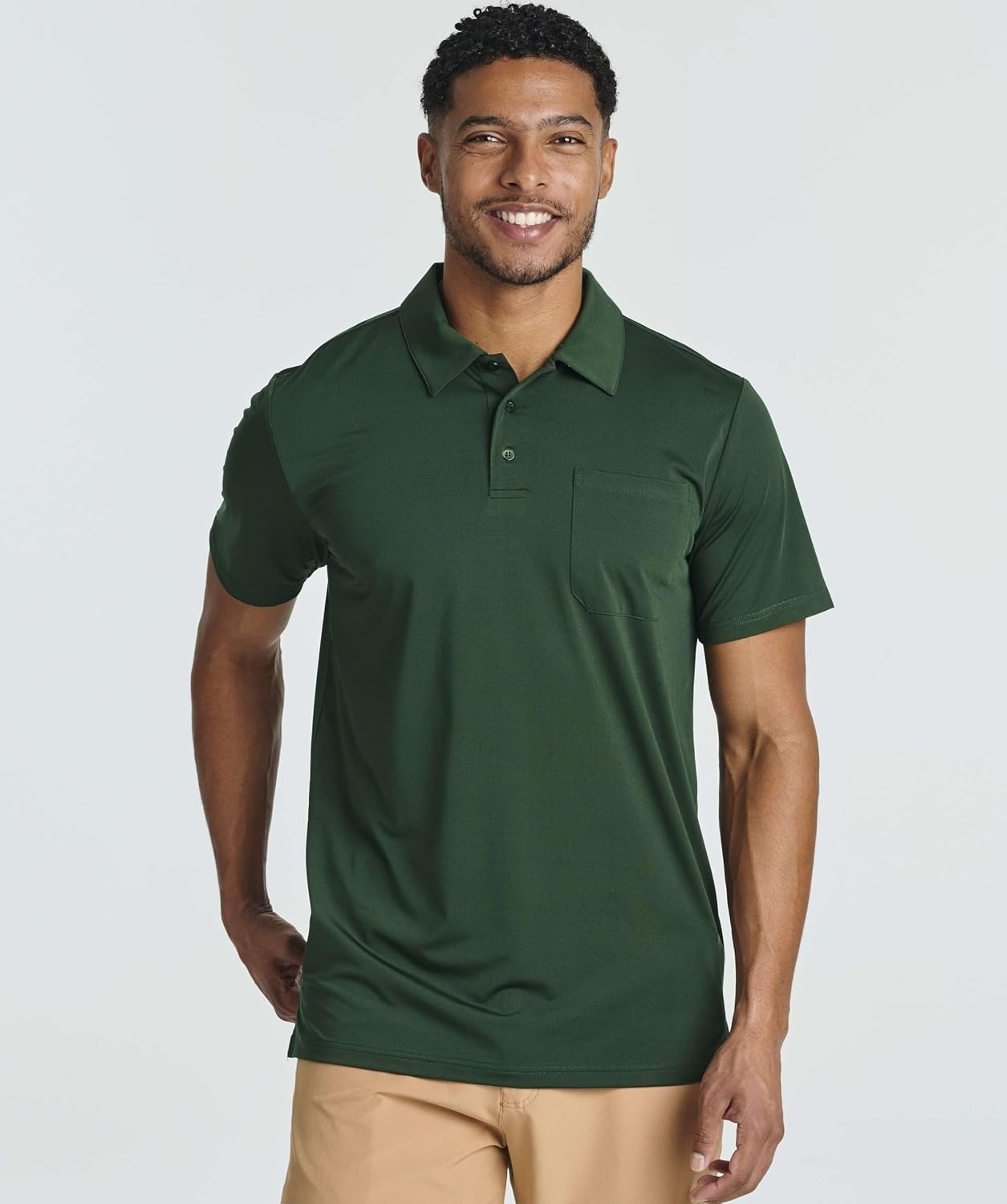 image:image3 Pack Mens Dry Fit Polo Shirts Short Sleeve Pocket Golf Work TacticalSet 1
