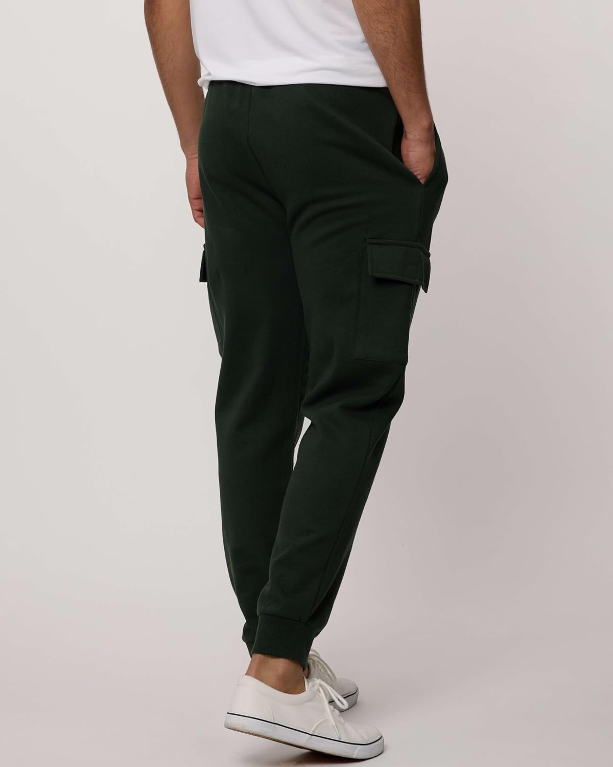 image:image3 Pack Mens Fleece Cargo Joggers Sweatpants Cuffed Athletic Gym PocketsSet 2
