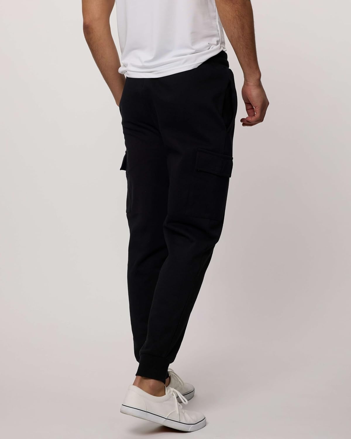 image:image3 Pack Mens Fleece Cargo Joggers Sweatpants Cuffed Athletic Gym PocketsSet 5