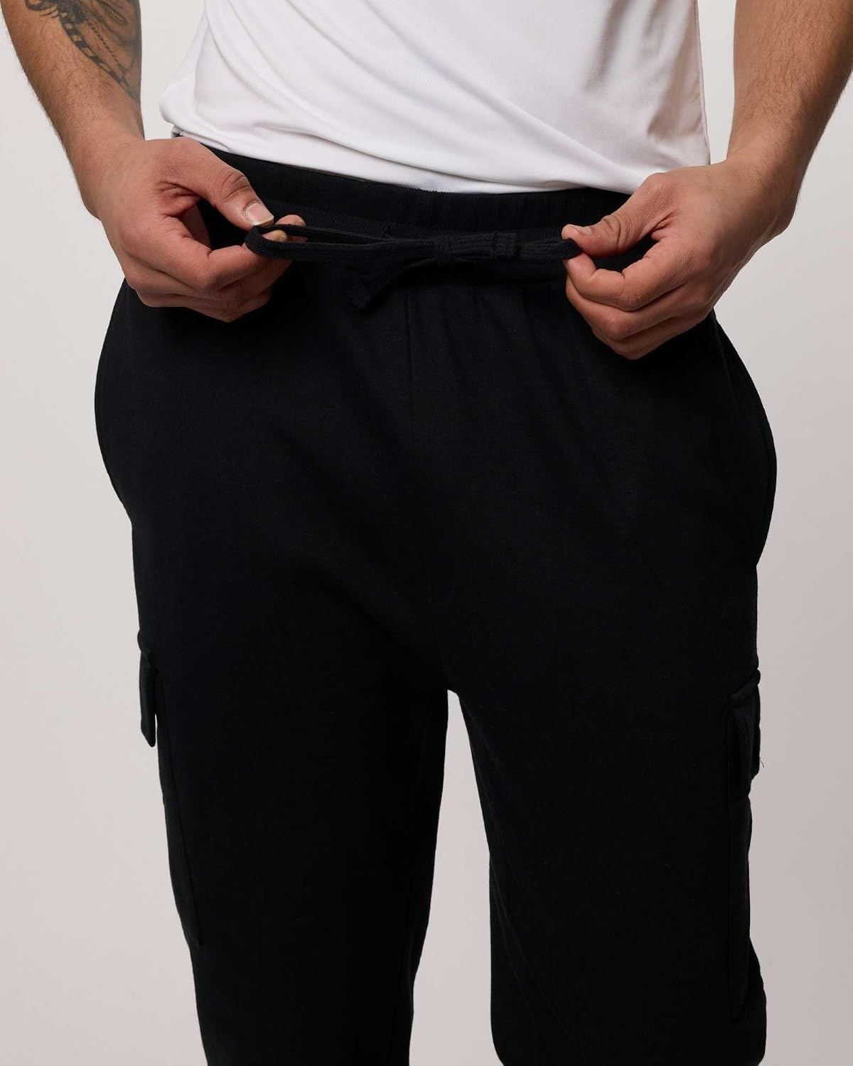 image:image3 Pack Mens Fleece Cargo Joggers Sweatpants Cuffed Athletic Gym PocketsSet 6
