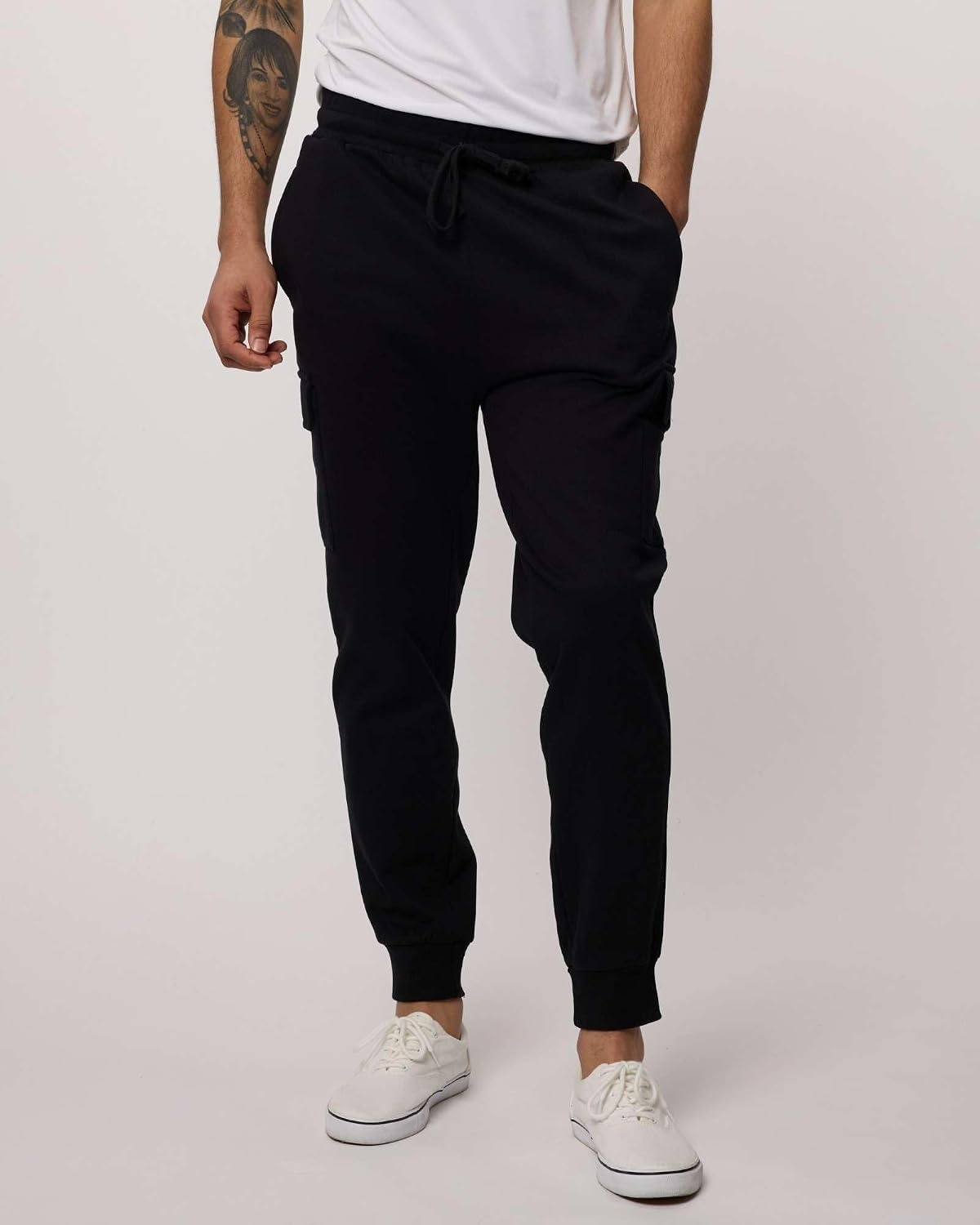 image:image3 Pack Mens Fleece Cargo Joggers Sweatpants Cuffed Athletic Gym PocketsSet 6