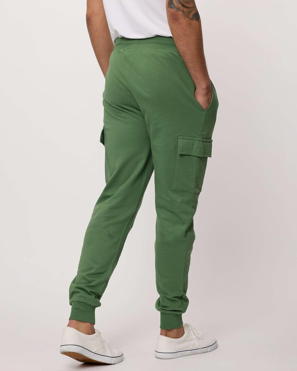 image:image3 Pack Mens Fleece Cargo Joggers Sweatpants Cuffed Athletic Gym PocketsSet 8
