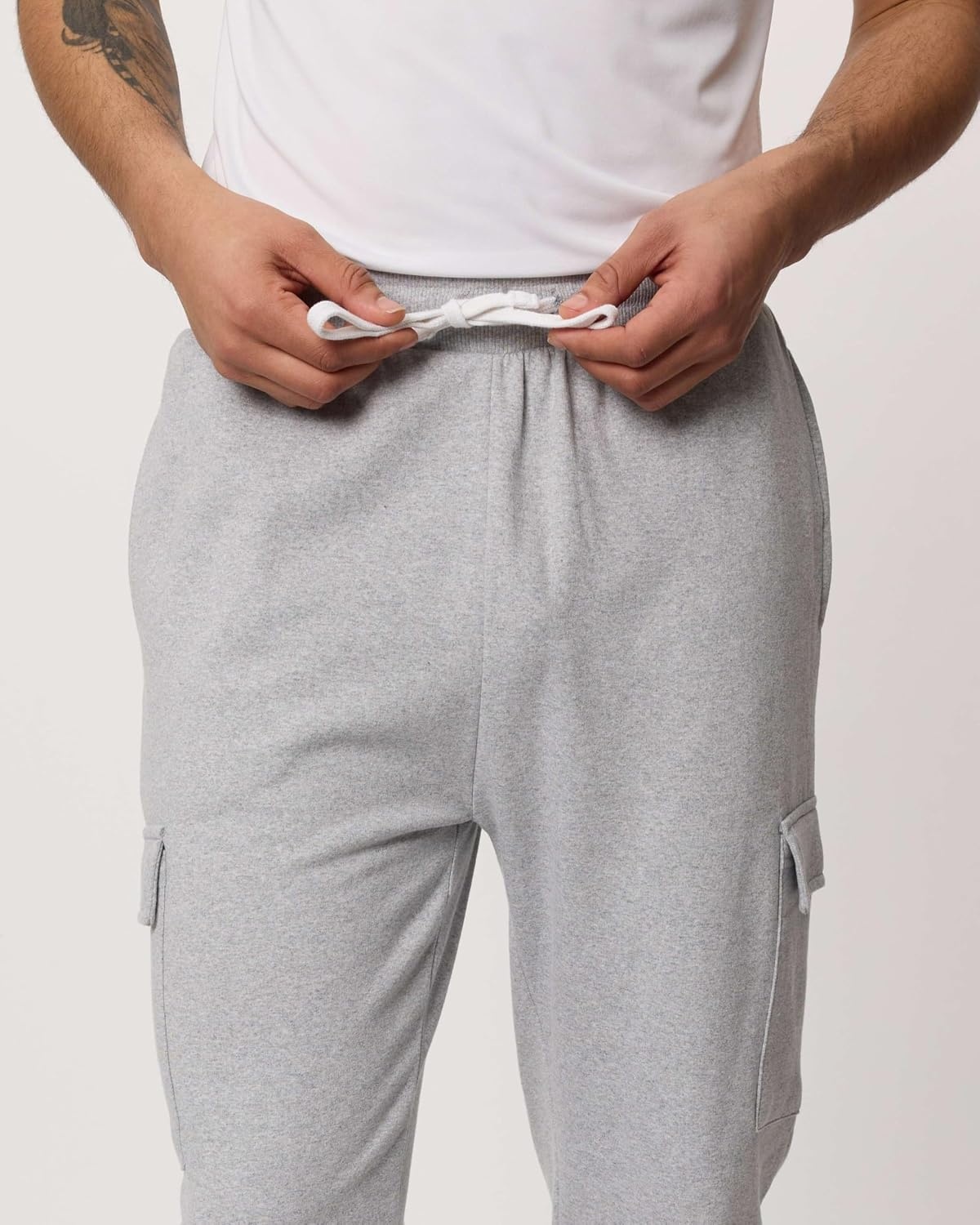 image:image3 Pack Mens Fleece Cargo Joggers Sweatpants Cuffed Athletic Gym PocketsSet 8