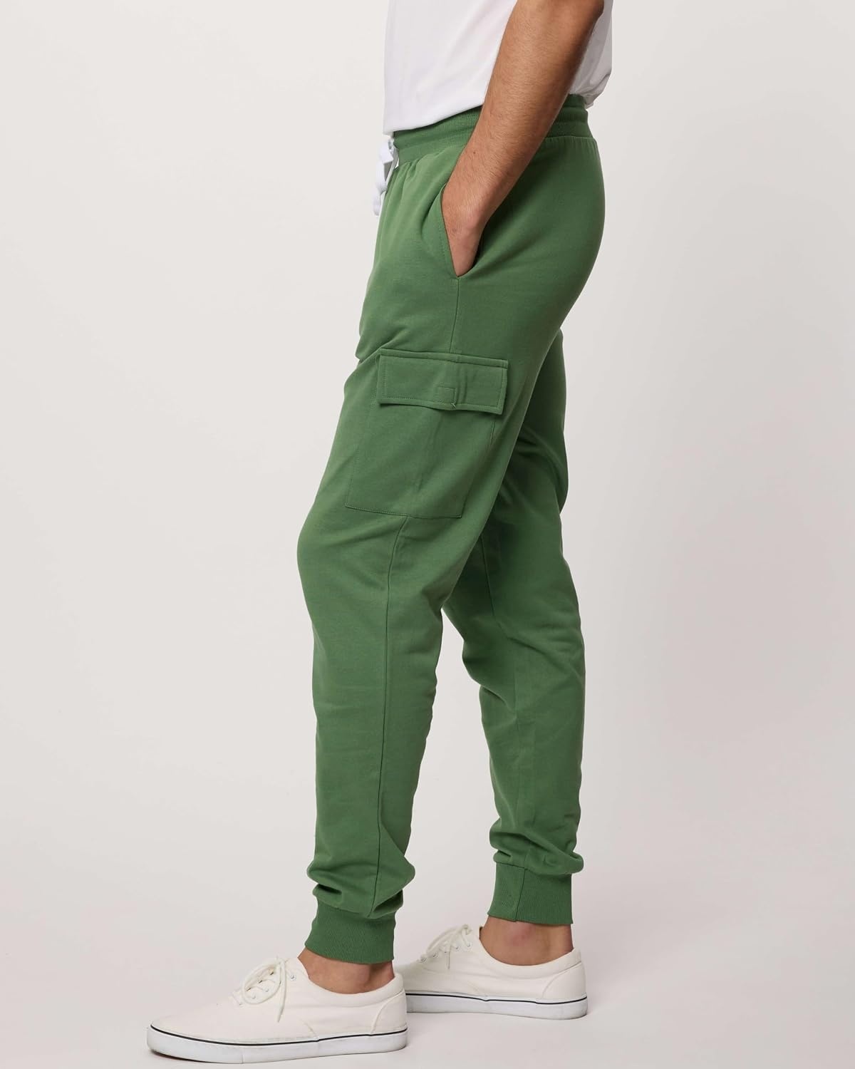 image:image3 Pack Mens Fleece Cargo Joggers Sweatpants Cuffed Athletic Gym PocketsSet 8