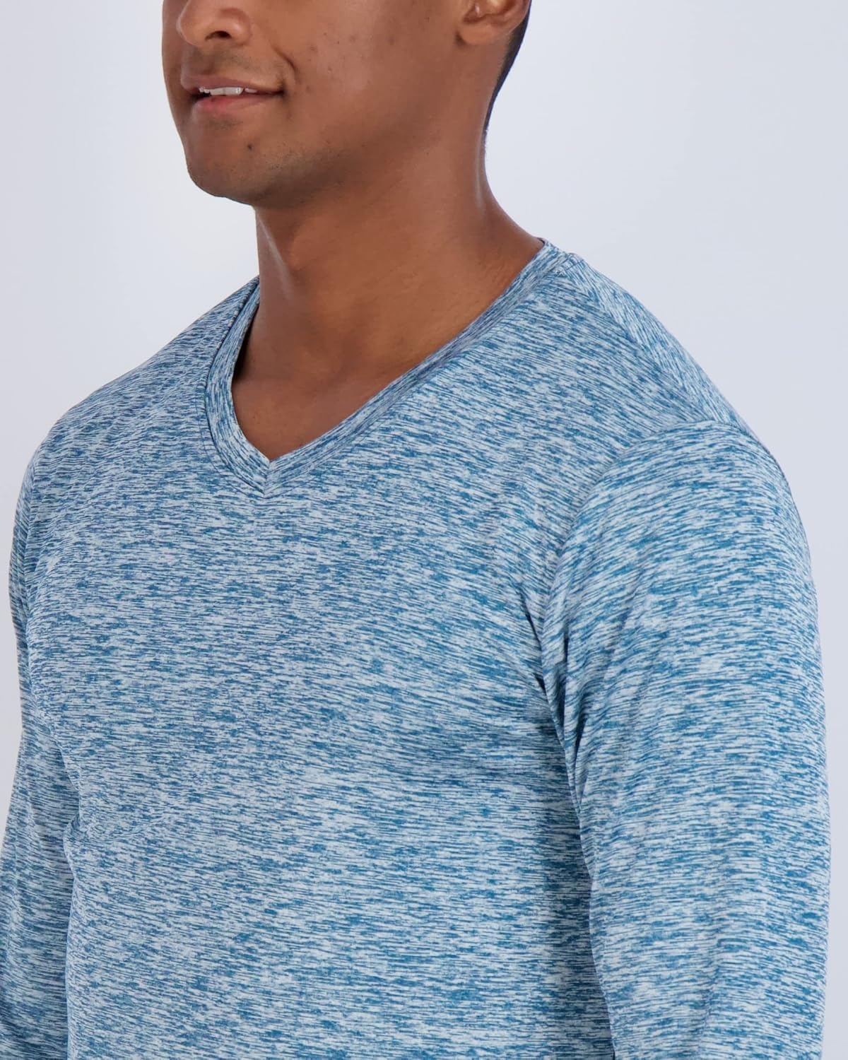 image:image4 Pack Mens Dry Fit Long Sleeve V Neck T Shirts Athletic Workout Gym TeesSet 1