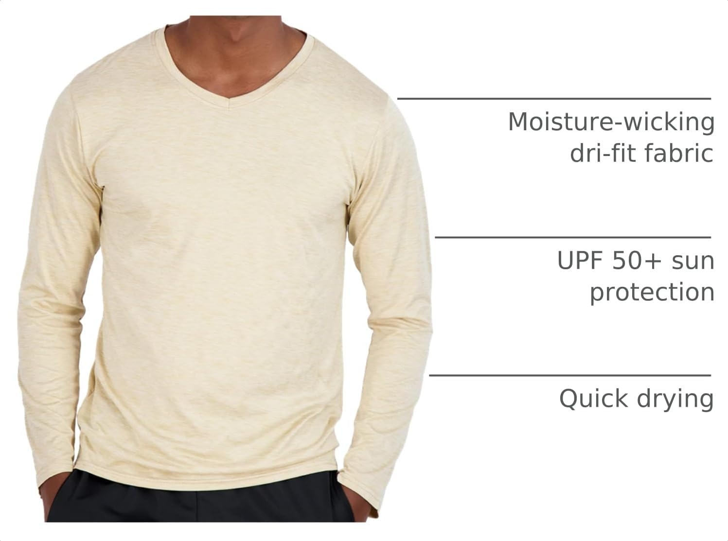 image:image4 Pack Mens Dry Fit Long Sleeve V Neck T Shirts Athletic Workout Gym TeesSet 10
