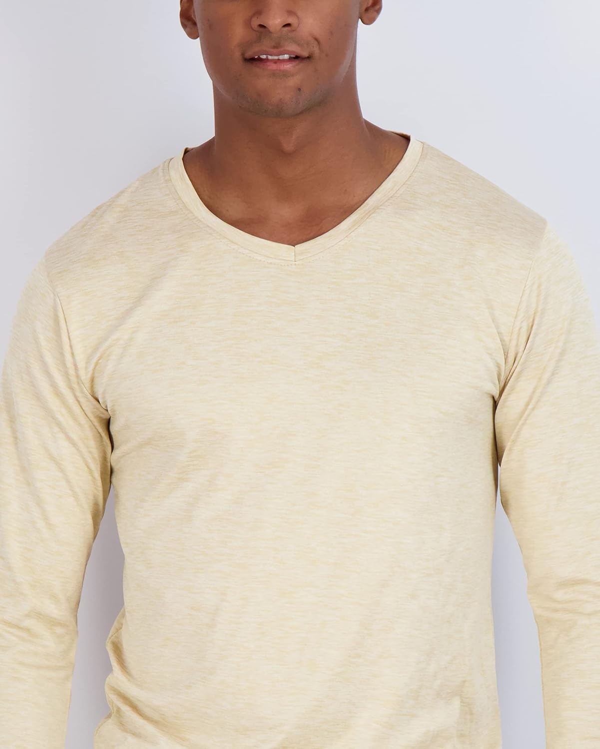 image:image4 Pack Mens Dry Fit Long Sleeve V Neck T Shirts Athletic Workout Gym TeesSet 10