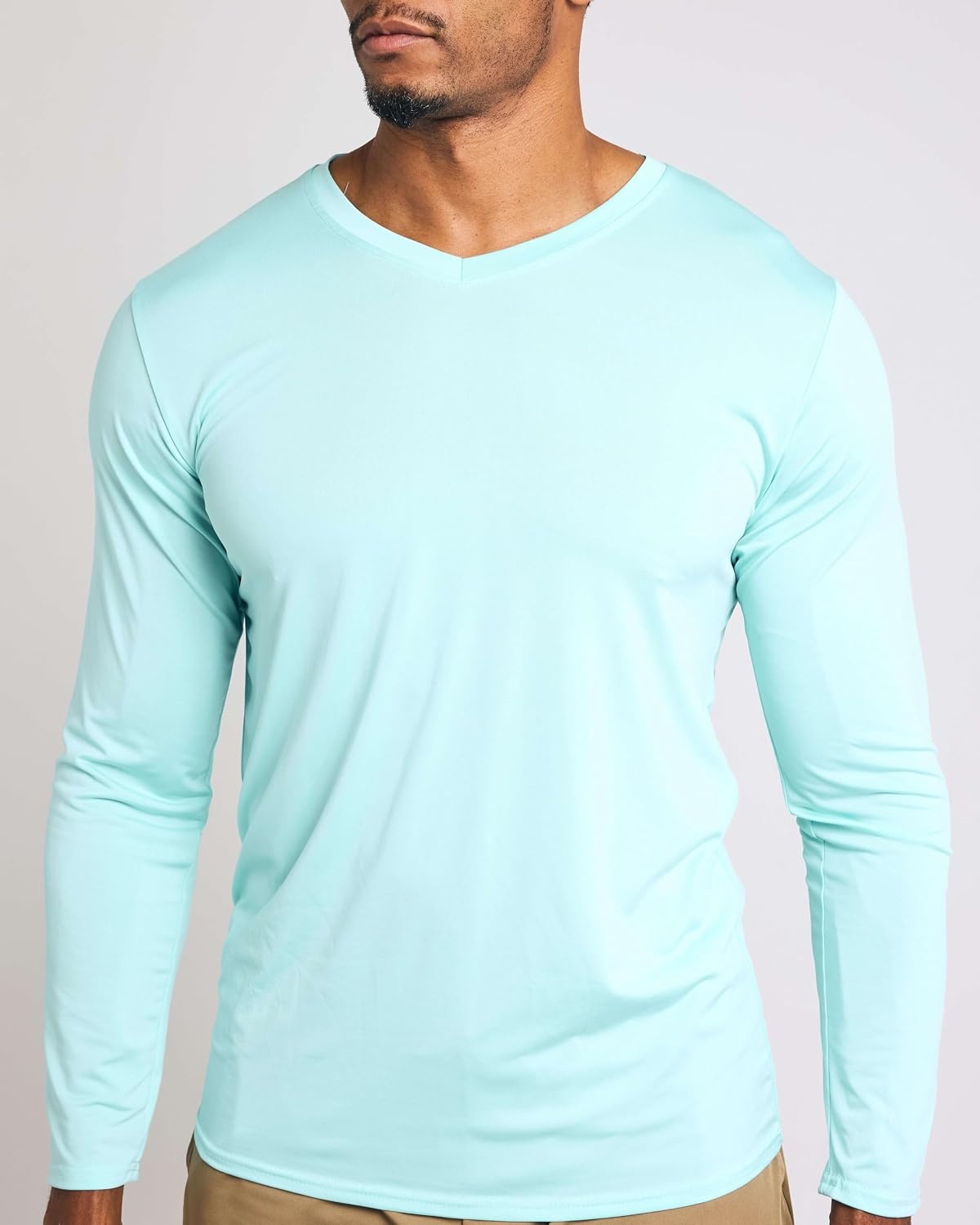 image:image4 Pack Mens Dry Fit Long Sleeve V Neck T Shirts Athletic Workout Gym TeesSet 11