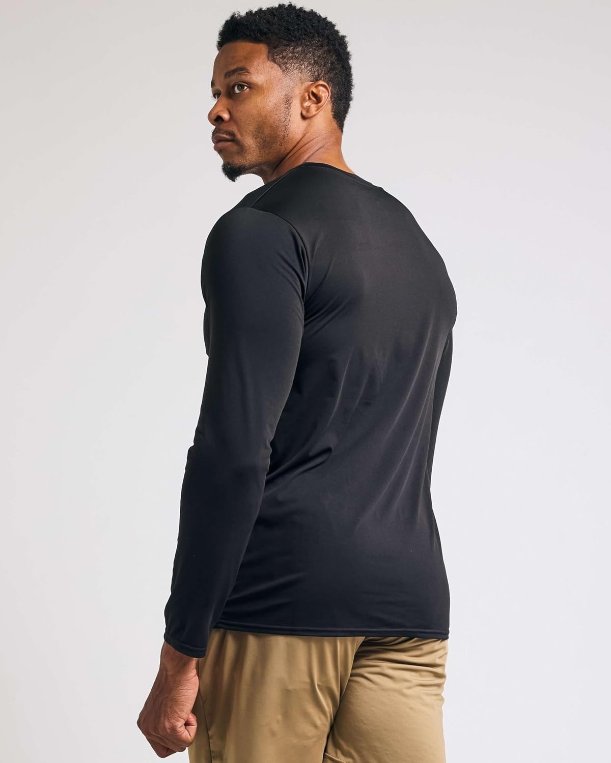 image:image4 Pack Mens Dry Fit Long Sleeve V Neck T Shirts Athletic Workout Gym TeesSet 12