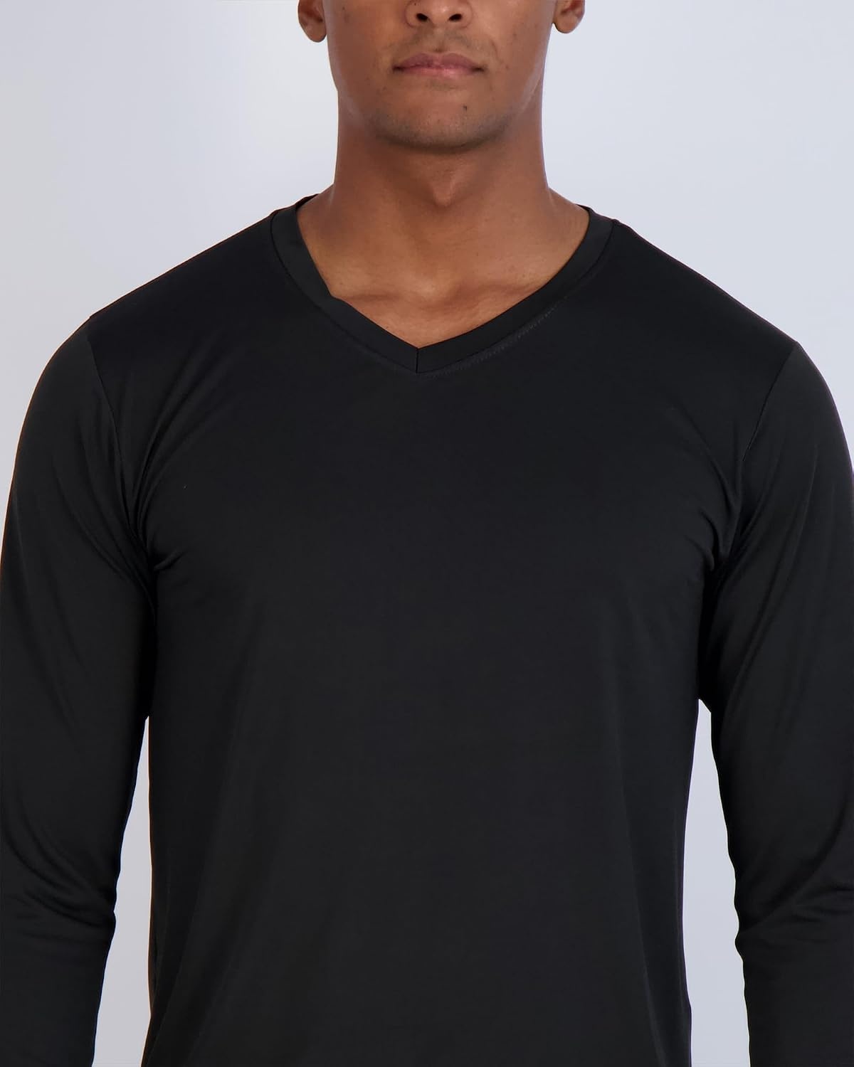 image:image4 Pack Mens Dry Fit Long Sleeve V Neck T Shirts Athletic Workout Gym TeesSet 16