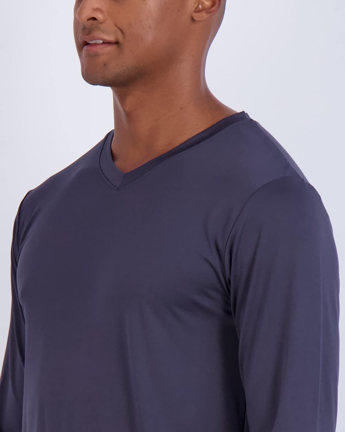 image:image4 Pack Mens Dry Fit Long Sleeve V Neck T Shirts Athletic Workout Gym TeesSet 2