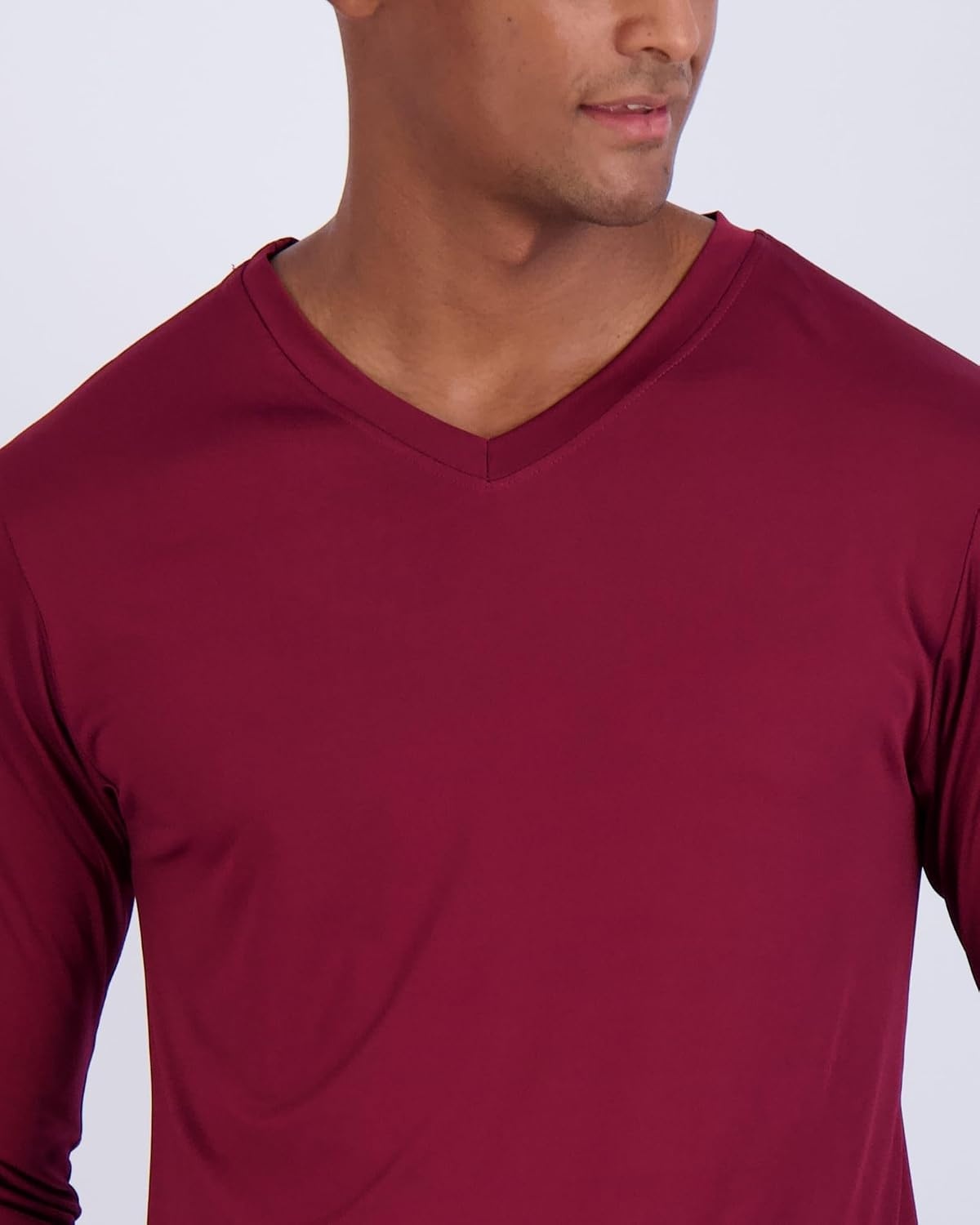 image:image4 Pack Mens Dry Fit Long Sleeve V Neck T Shirts Athletic Workout Gym TeesSet 2