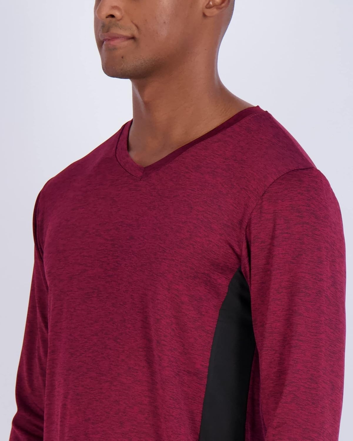 image:image4 Pack Mens Dry Fit Long Sleeve V Neck T Shirts Athletic Workout Gym TeesSet 3