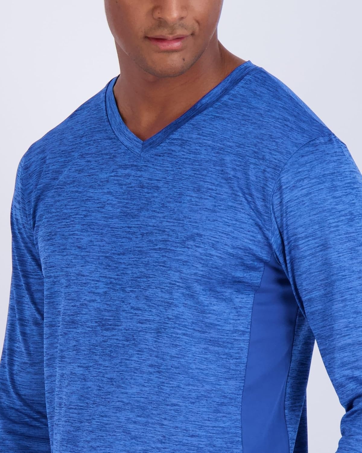 image:image4 Pack Mens Dry Fit Long Sleeve V Neck T Shirts Athletic Workout Gym TeesSet 3
