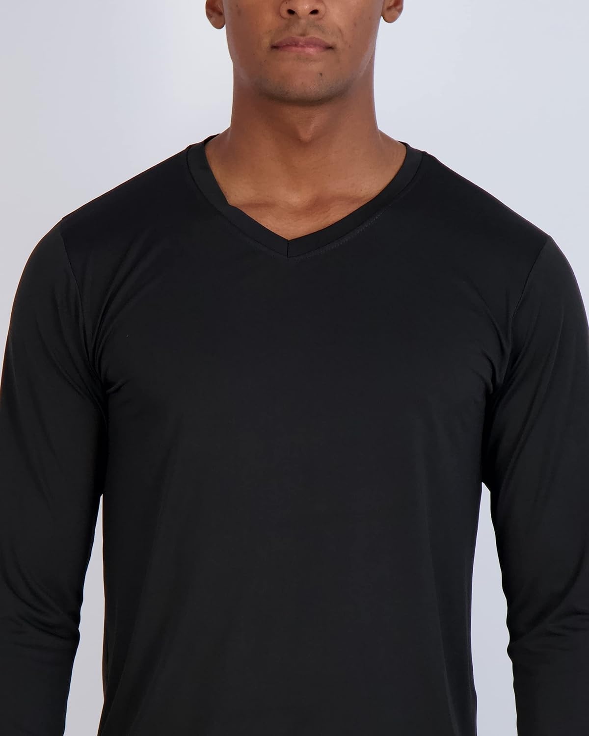 image:image4 Pack Mens Dry Fit Long Sleeve V Neck T Shirts Athletic Workout Gym TeesSet 6