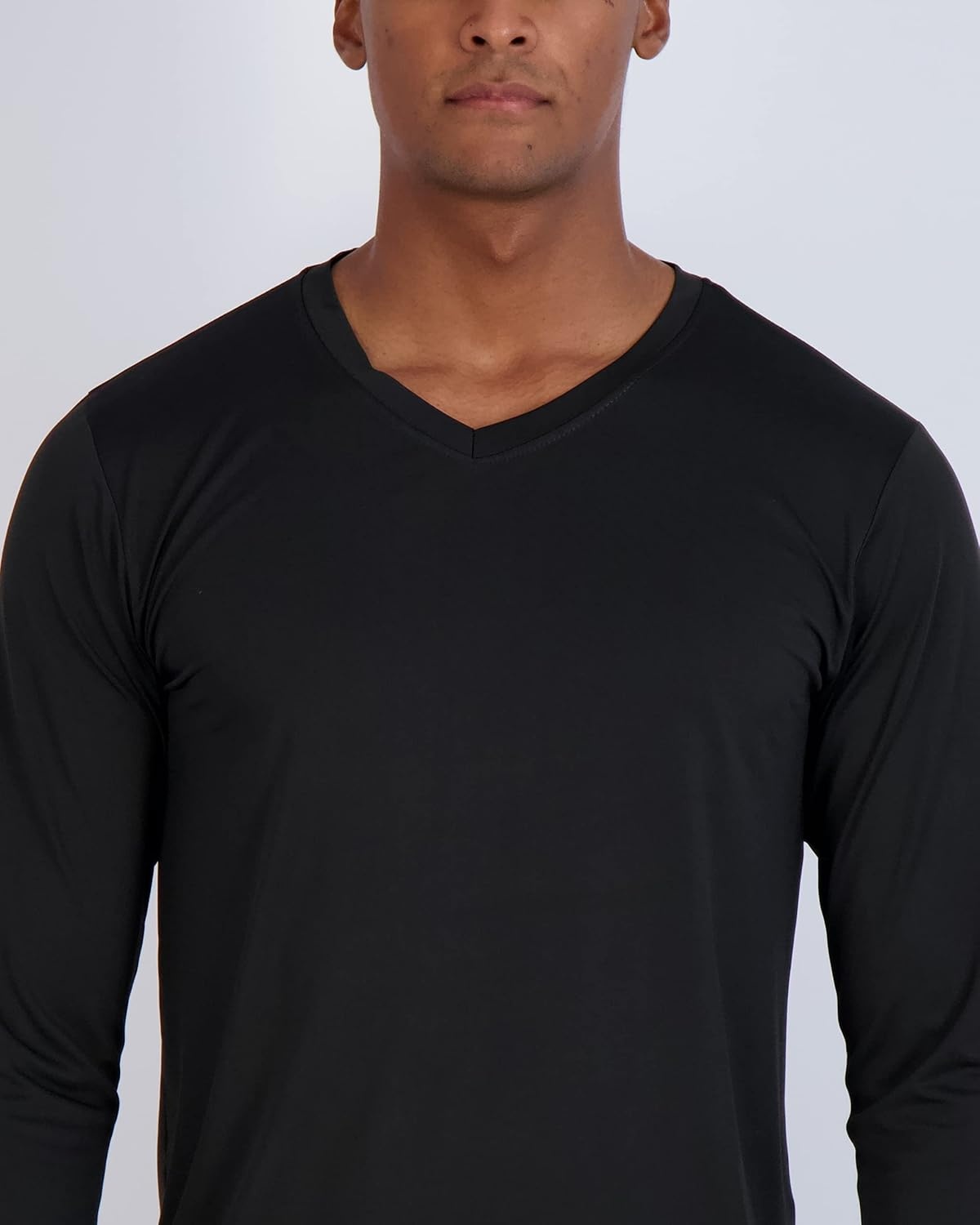 image:image4 Pack Mens Dry Fit Long Sleeve V Neck T Shirts Athletic Workout Gym TeesSet 9