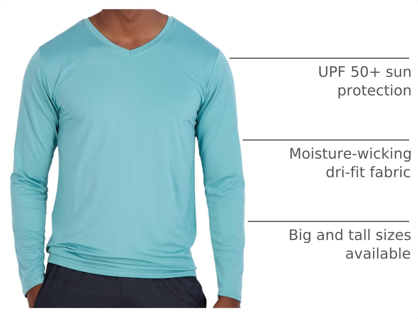 image:image4 Pack Mens Dry Fit Long Sleeve V Neck T Shirts Athletic Workout Gym TeesSet 9
