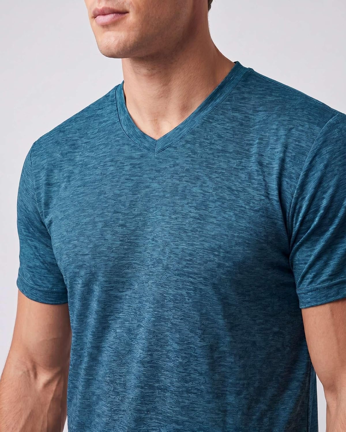 image:image5 Pack Mens Dry Fit V Neck Workout T Shirts Athletic Gym Fitness TeesSet 1