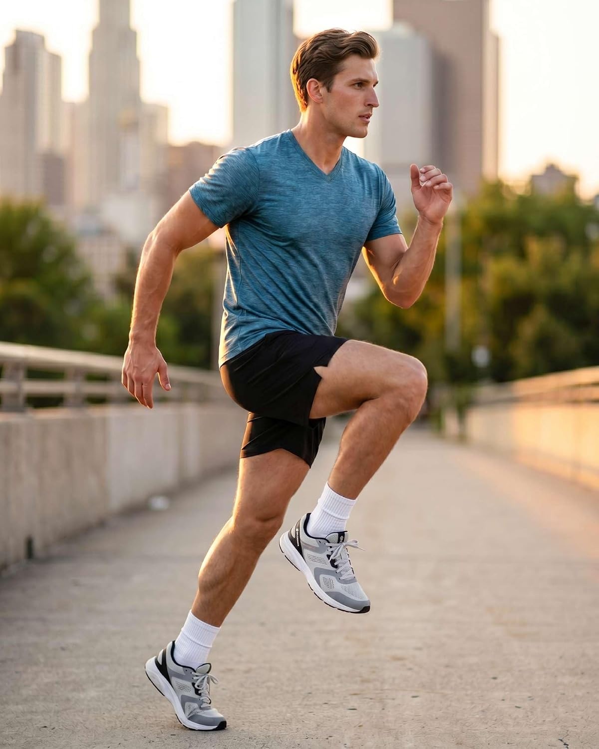 image:image5 Pack Mens Dry Fit V Neck Workout T Shirts Athletic Gym Fitness TeesSet 1