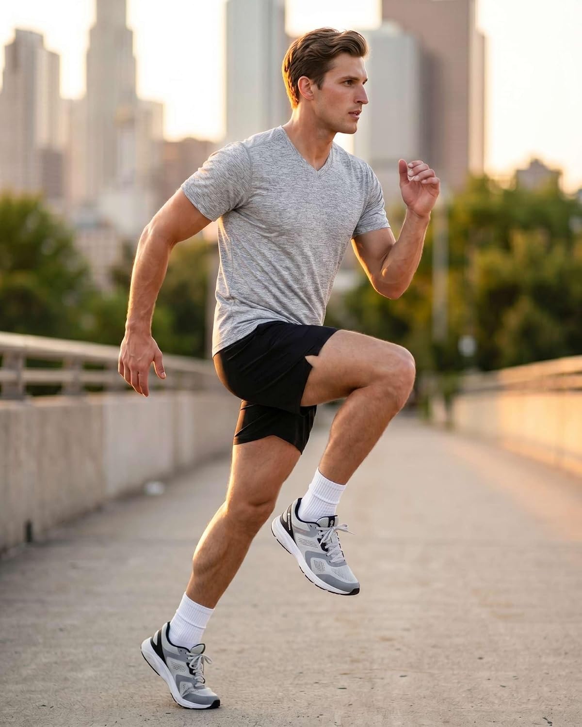 image:image5 Pack Mens Dry Fit V Neck Workout T Shirts Athletic Gym Fitness TeesSet 10