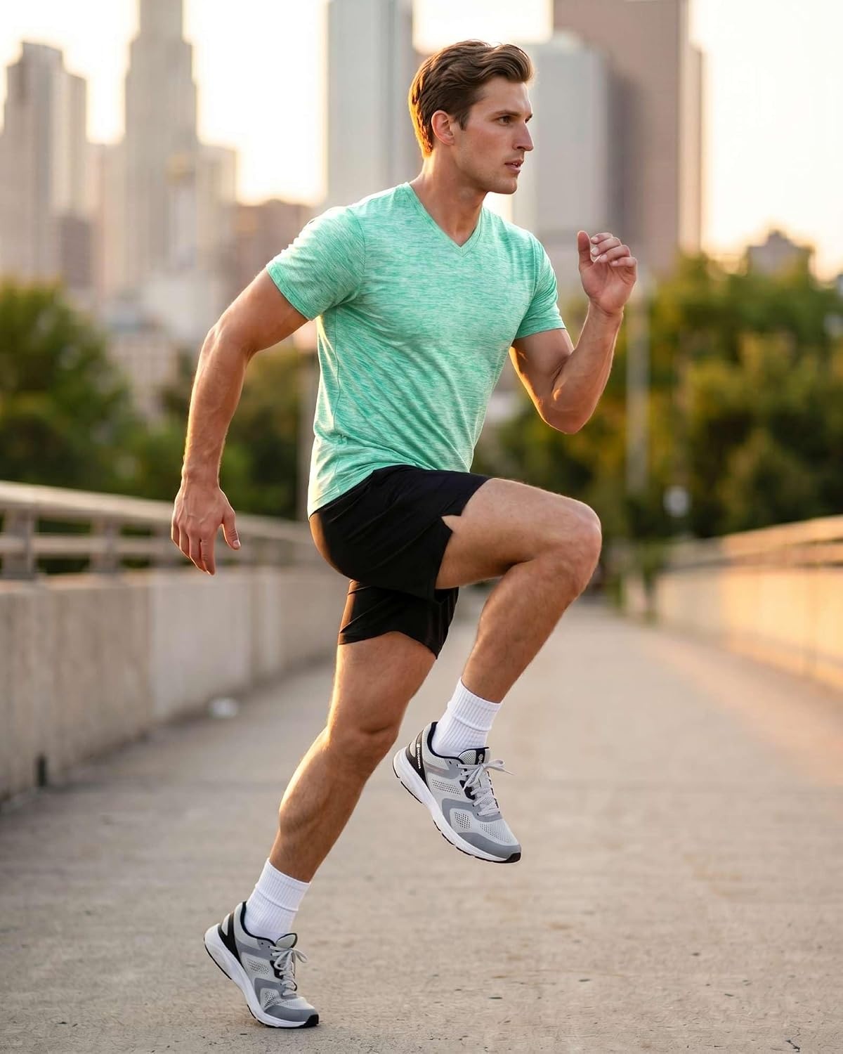 image:image5 Pack Mens Dry Fit V Neck Workout T Shirts Athletic Gym Fitness TeesSet 12