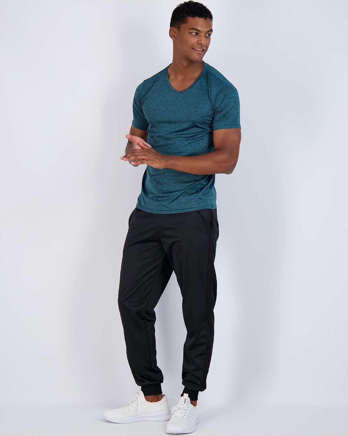 image:image5 Pack Mens Dry Fit V Neck Workout T Shirts Athletic Gym Fitness TeesSet 15