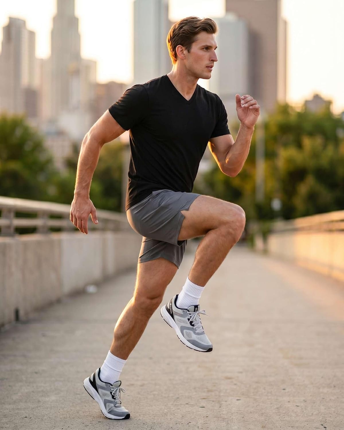 image:image5 Pack Mens Dry Fit V Neck Workout T Shirts Athletic Gym Fitness TeesSet 17