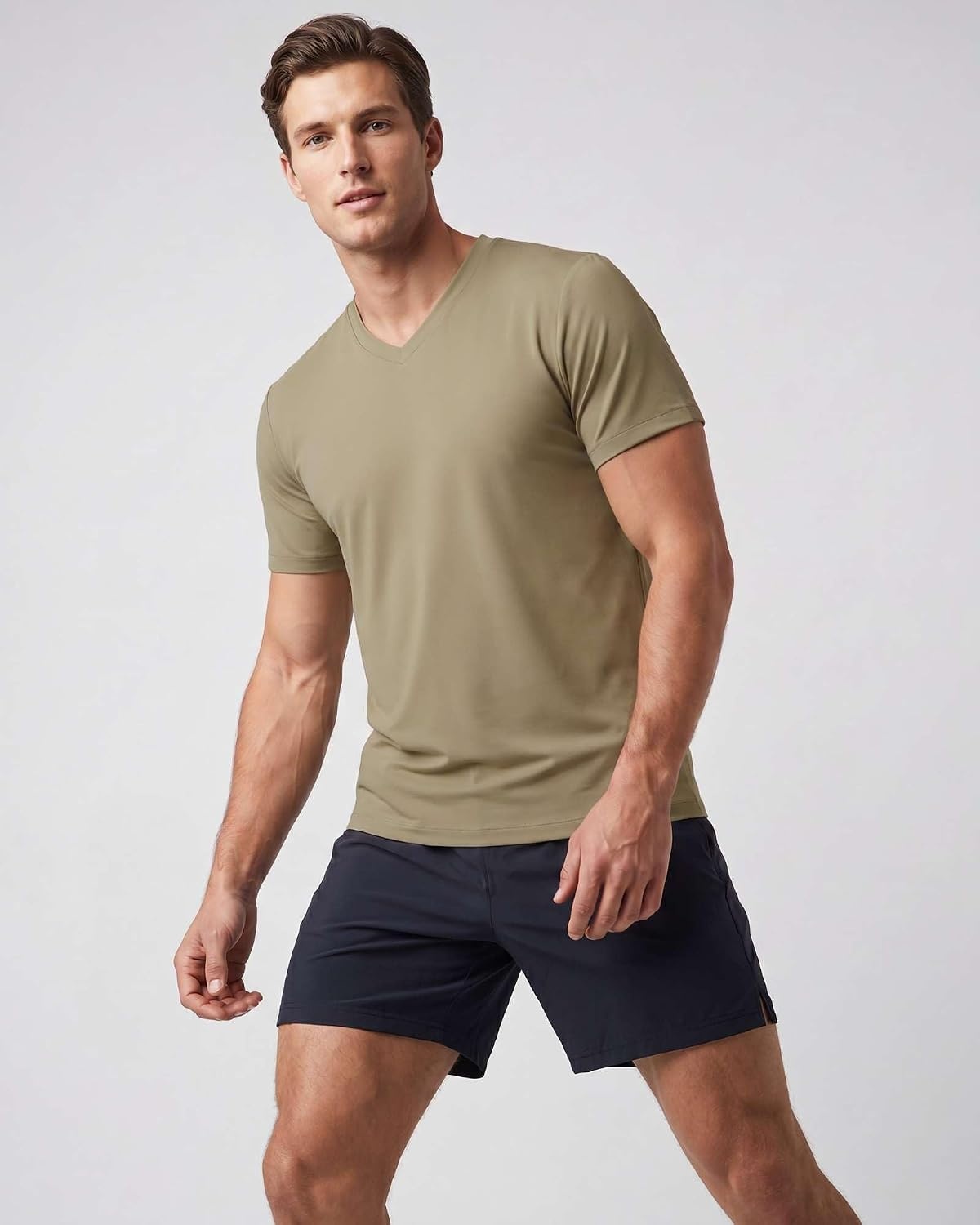 image:image5 Pack Mens Dry Fit V Neck Workout T Shirts Athletic Gym Fitness TeesSet 18