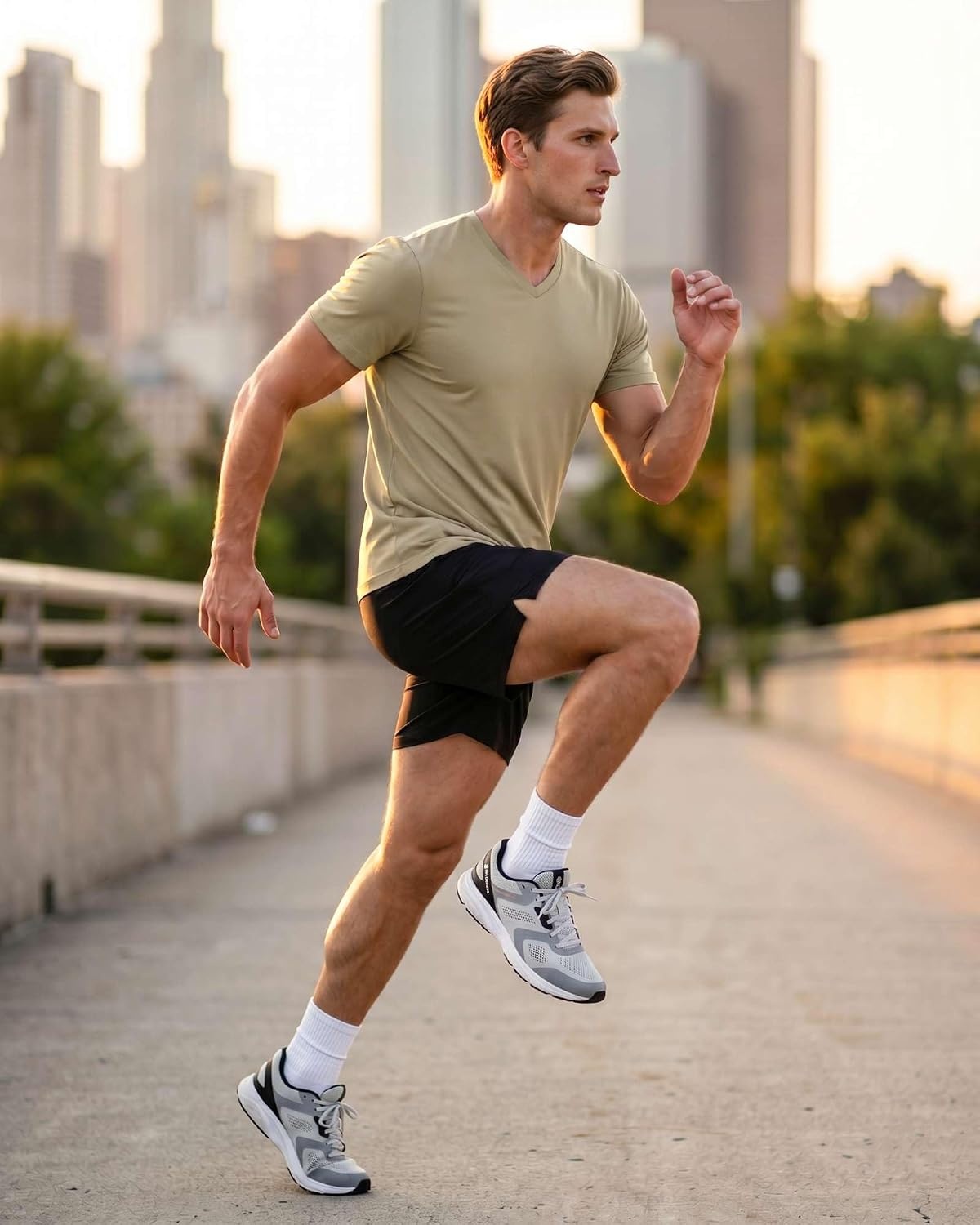 image:image5 Pack Mens Dry Fit V Neck Workout T Shirts Athletic Gym Fitness TeesSet 18