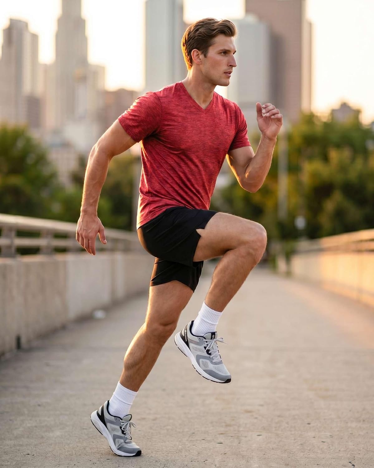 image:image5 Pack Mens Dry Fit V Neck Workout T Shirts Athletic Gym Fitness TeesSet 2