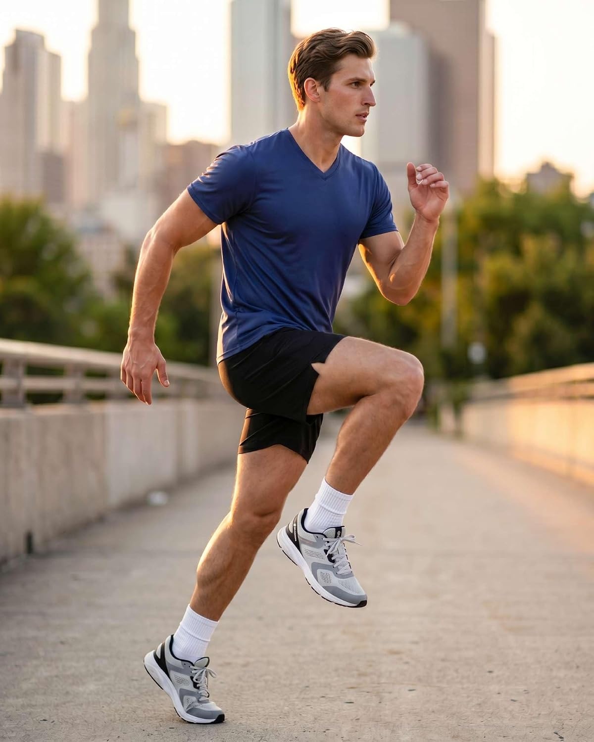 image:image5 Pack Mens Dry Fit V Neck Workout T Shirts Athletic Gym Fitness TeesSet 3