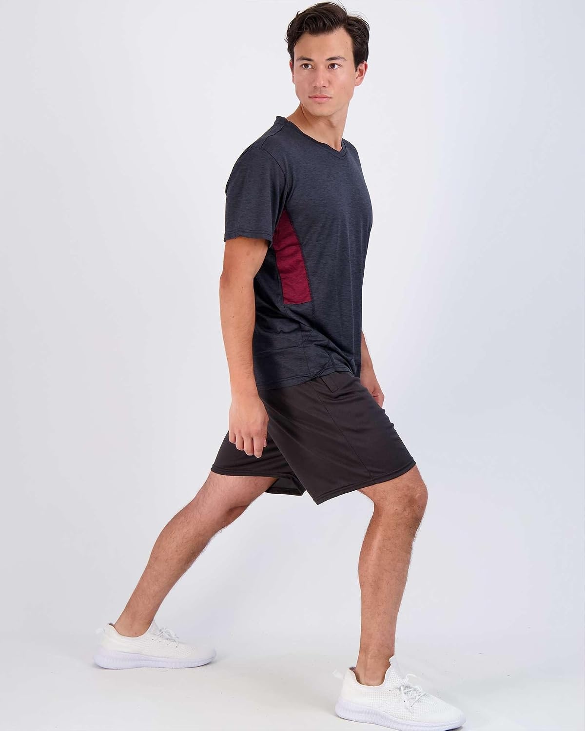 image:image5 Pack Mens Dry Fit V Neck Workout T Shirts Athletic Gym Fitness TeesSet 4