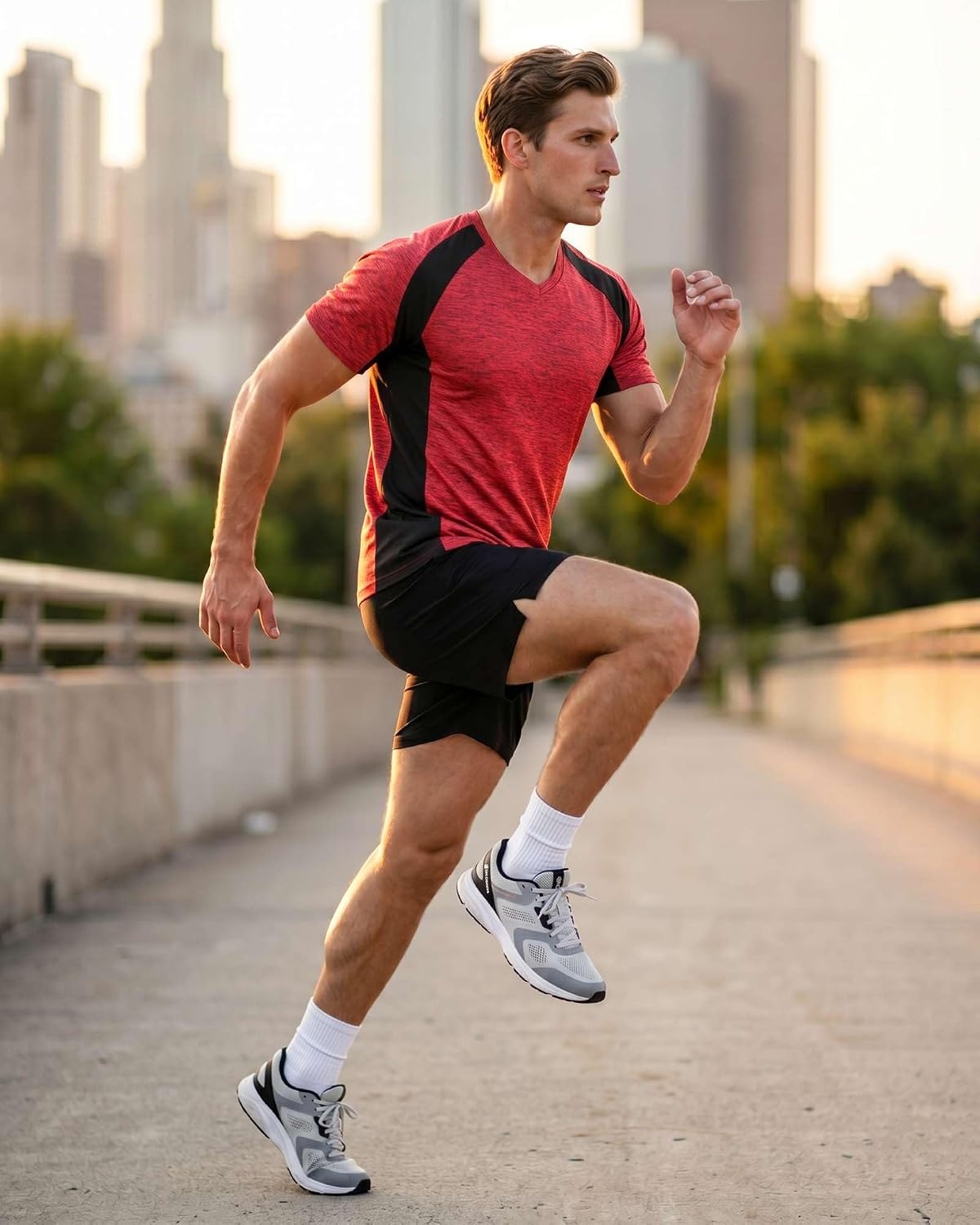 image:image5 Pack Mens Dry Fit V Neck Workout T Shirts Athletic Gym Fitness TeesSet 5