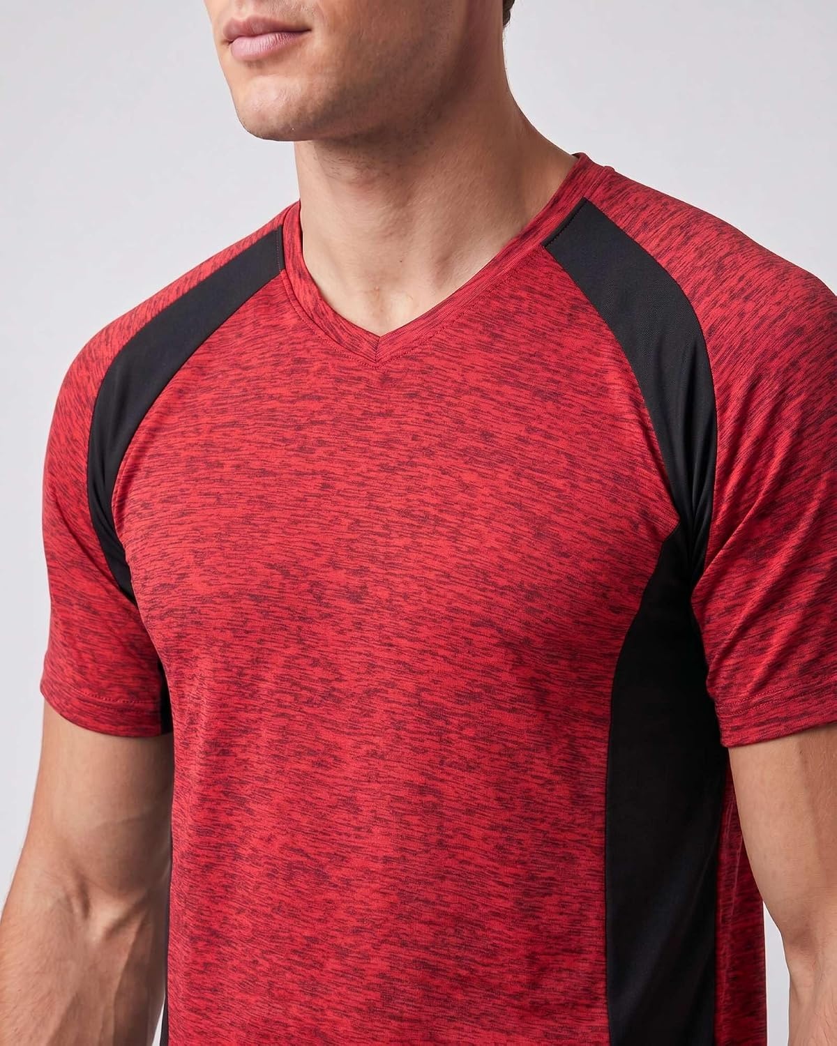 image:image5 Pack Mens Dry Fit V Neck Workout T Shirts Athletic Gym Fitness TeesSet 5