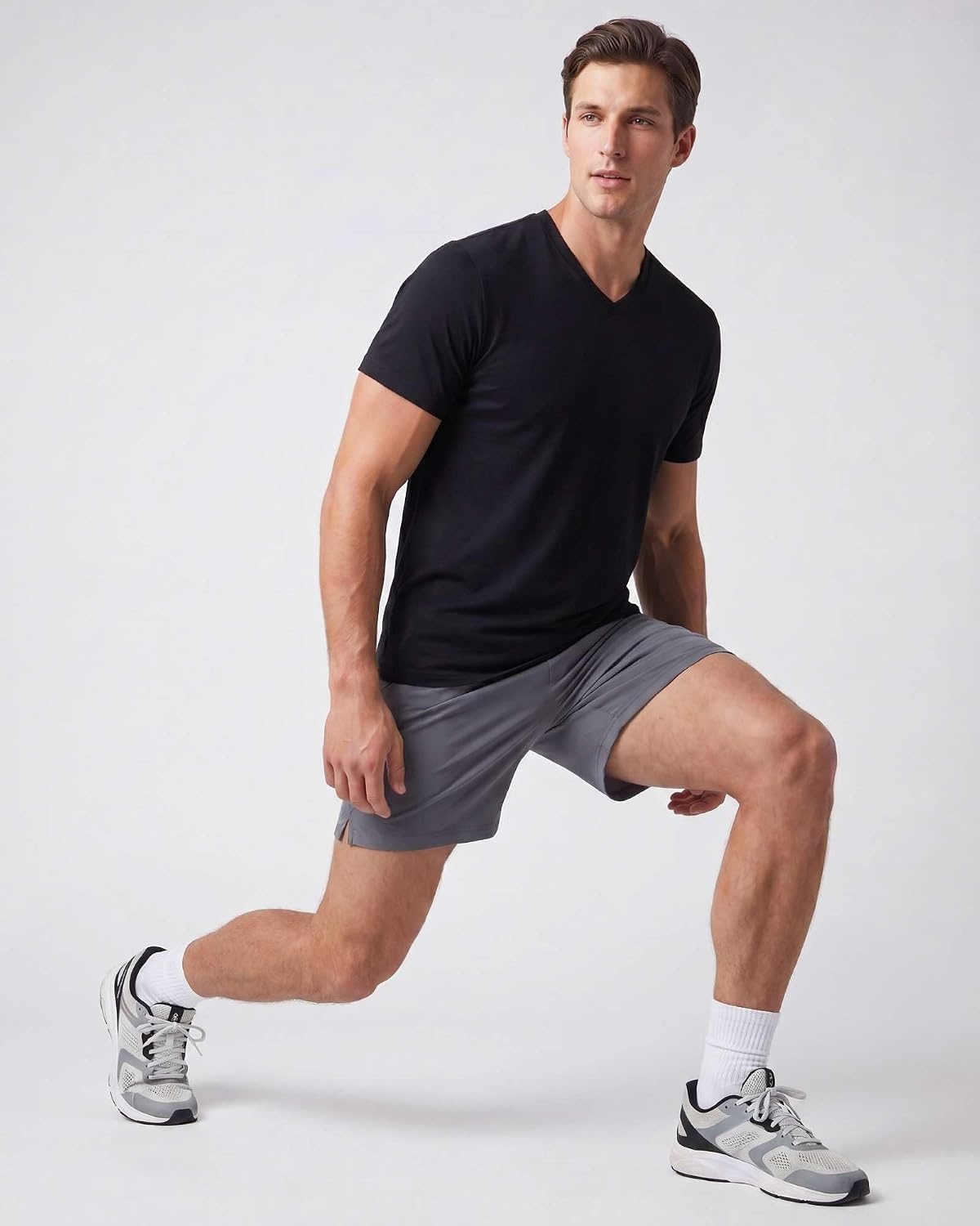 image:image5 Pack Mens Dry Fit V Neck Workout T Shirts Athletic Gym Fitness TeesSet 6