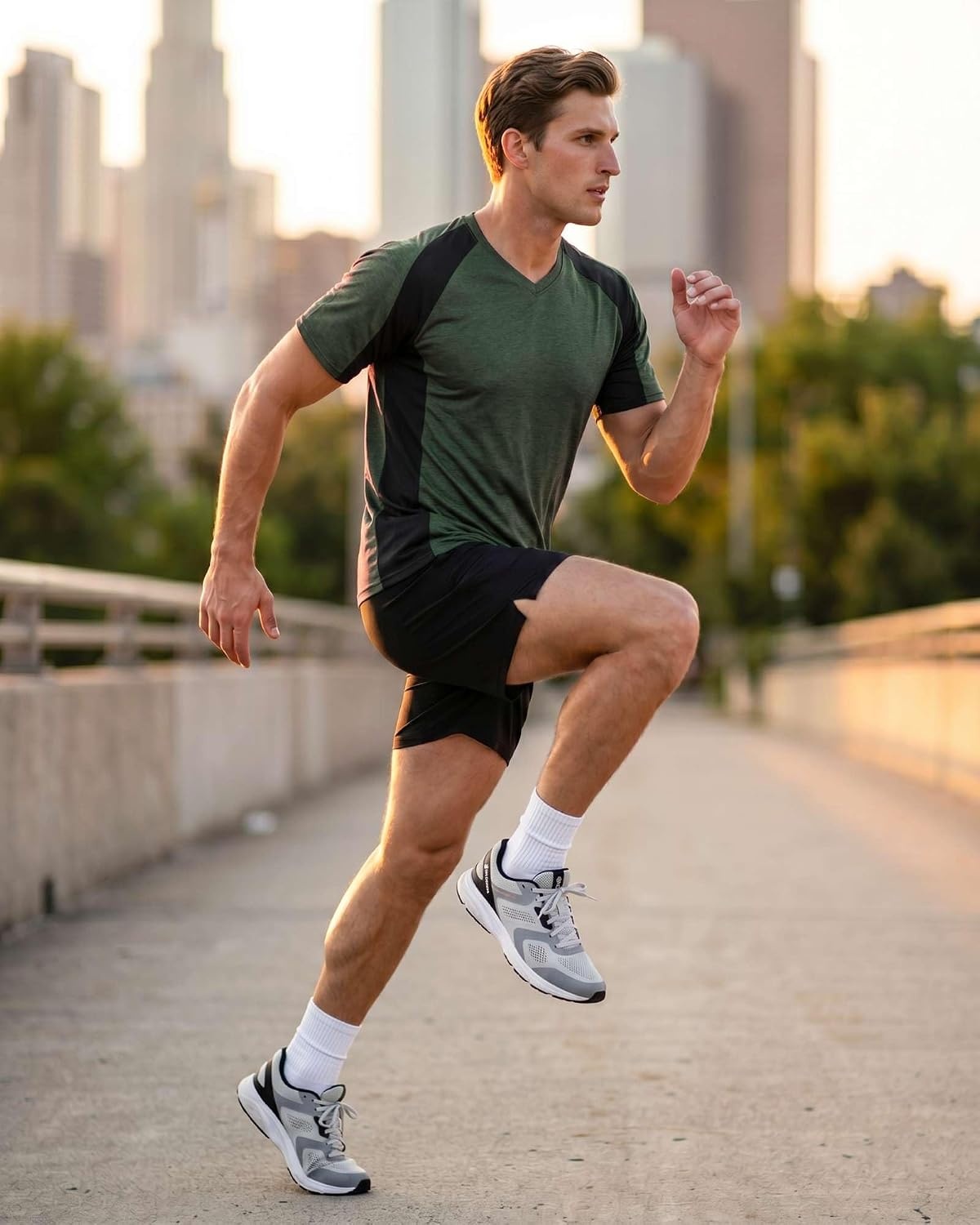 image:image5 Pack Mens Dry Fit V Neck Workout T Shirts Athletic Gym Fitness TeesSet 7