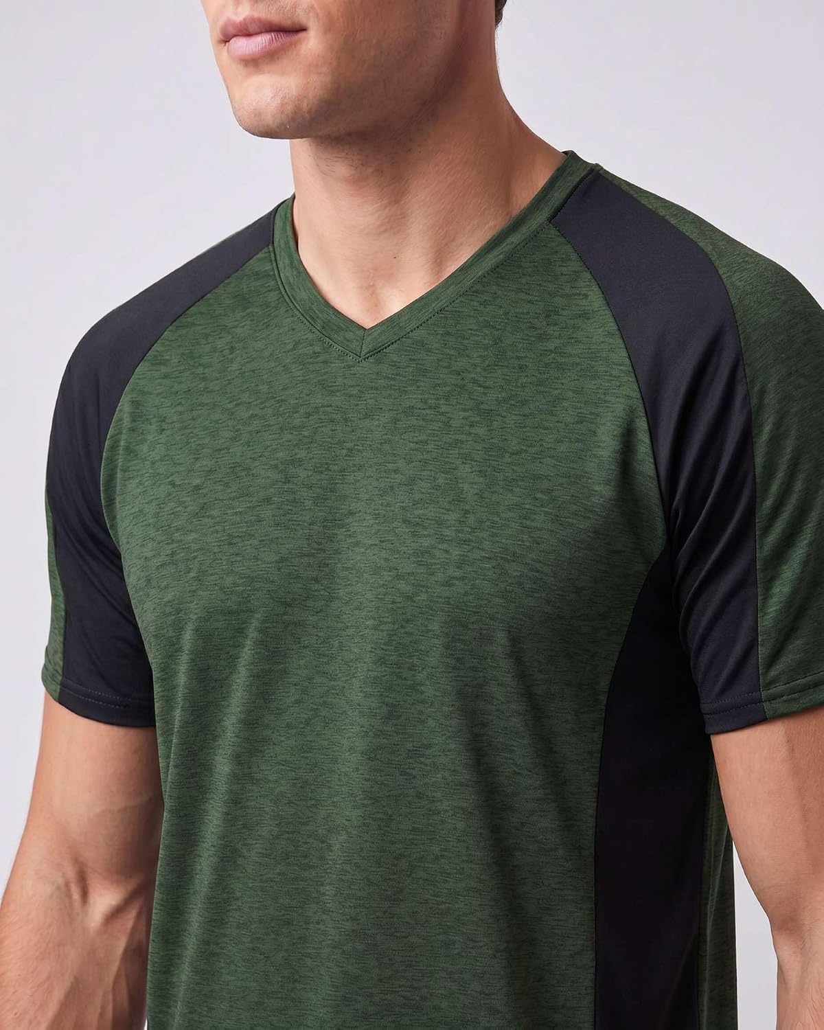 image:image5 Pack Mens Dry Fit V Neck Workout T Shirts Athletic Gym Fitness TeesSet 7