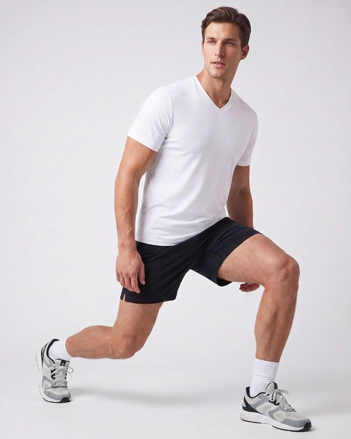 image:image5 Pack Mens Dry Fit V Neck Workout T Shirts Athletic Gym Fitness TeesSet 8