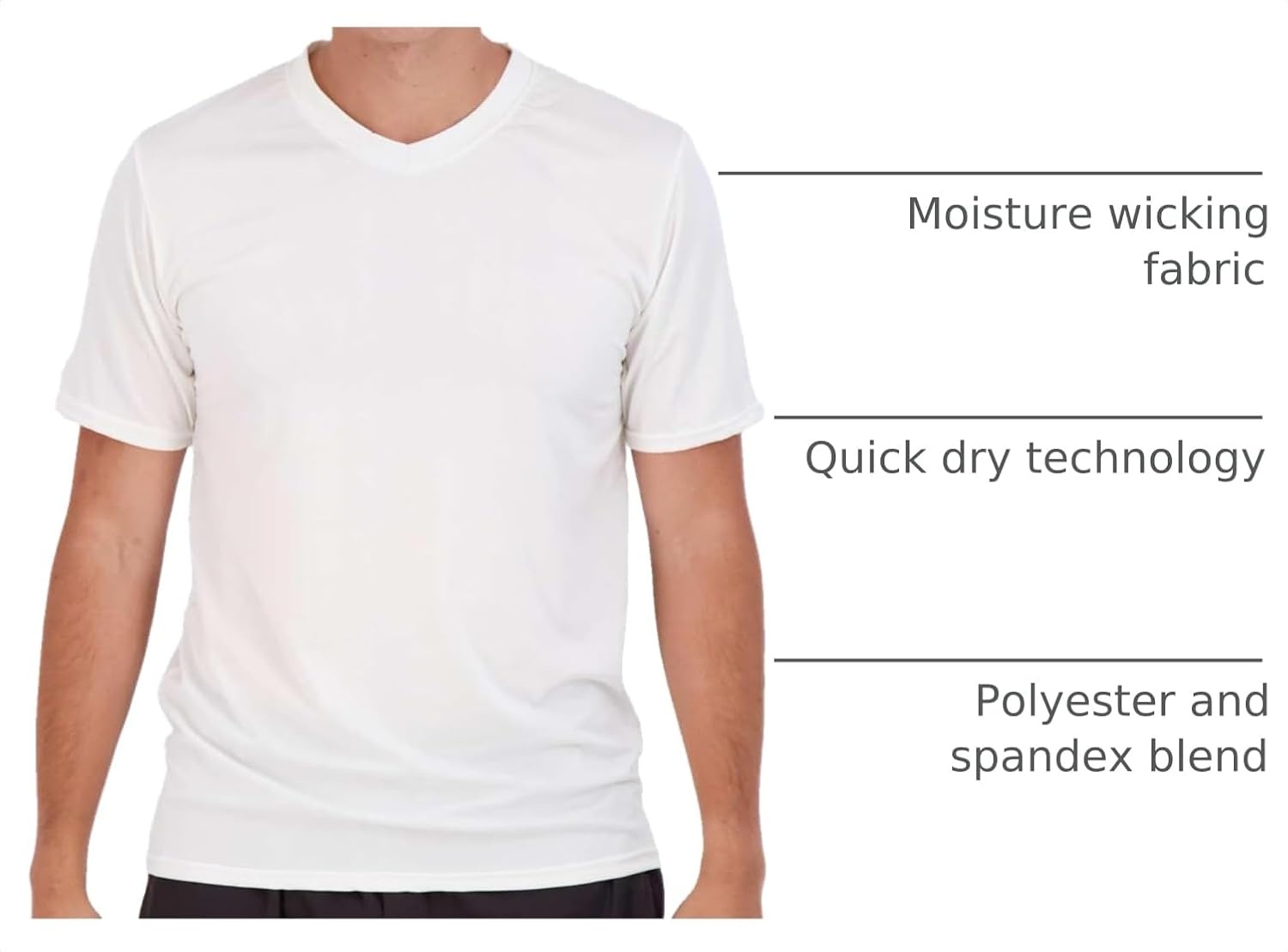 image:image5 Pack Mens Dry Fit V Neck Workout T Shirts Athletic Gym Fitness TeesSet 8
