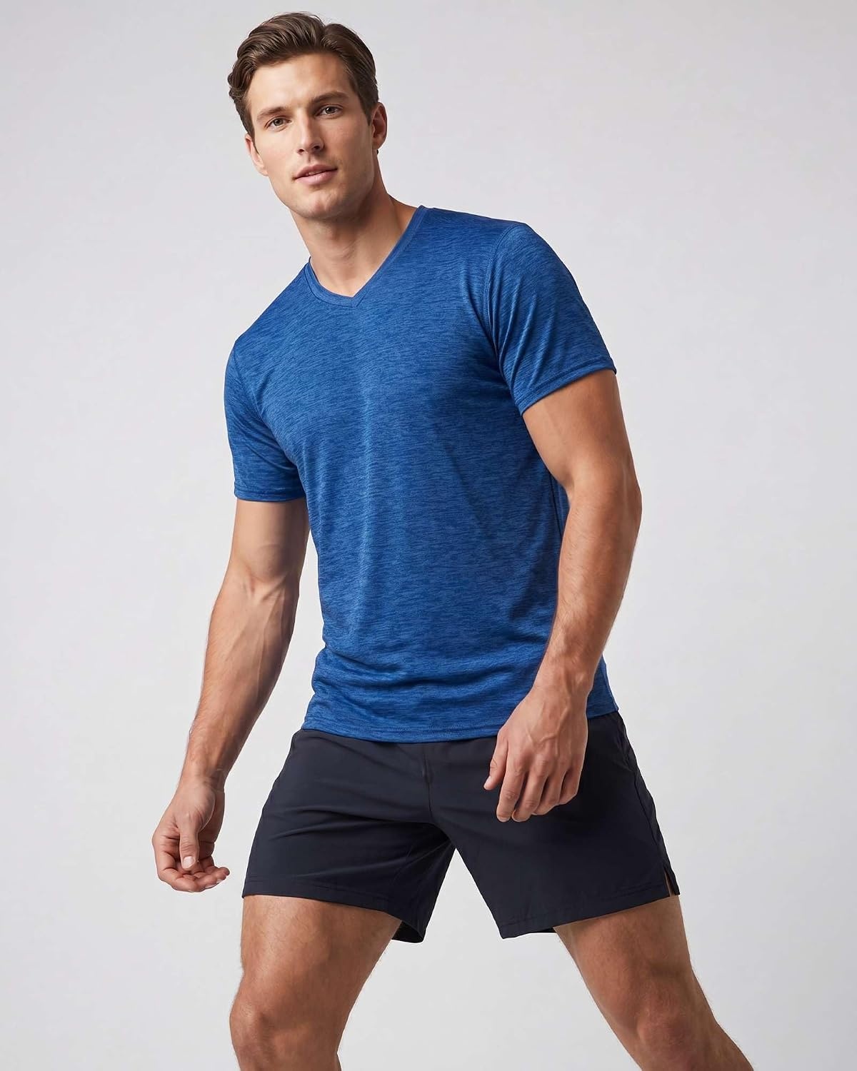 image:image5 Pack Mens Dry Fit V Neck Workout T Shirts Athletic Gym Fitness TeesSet 9
