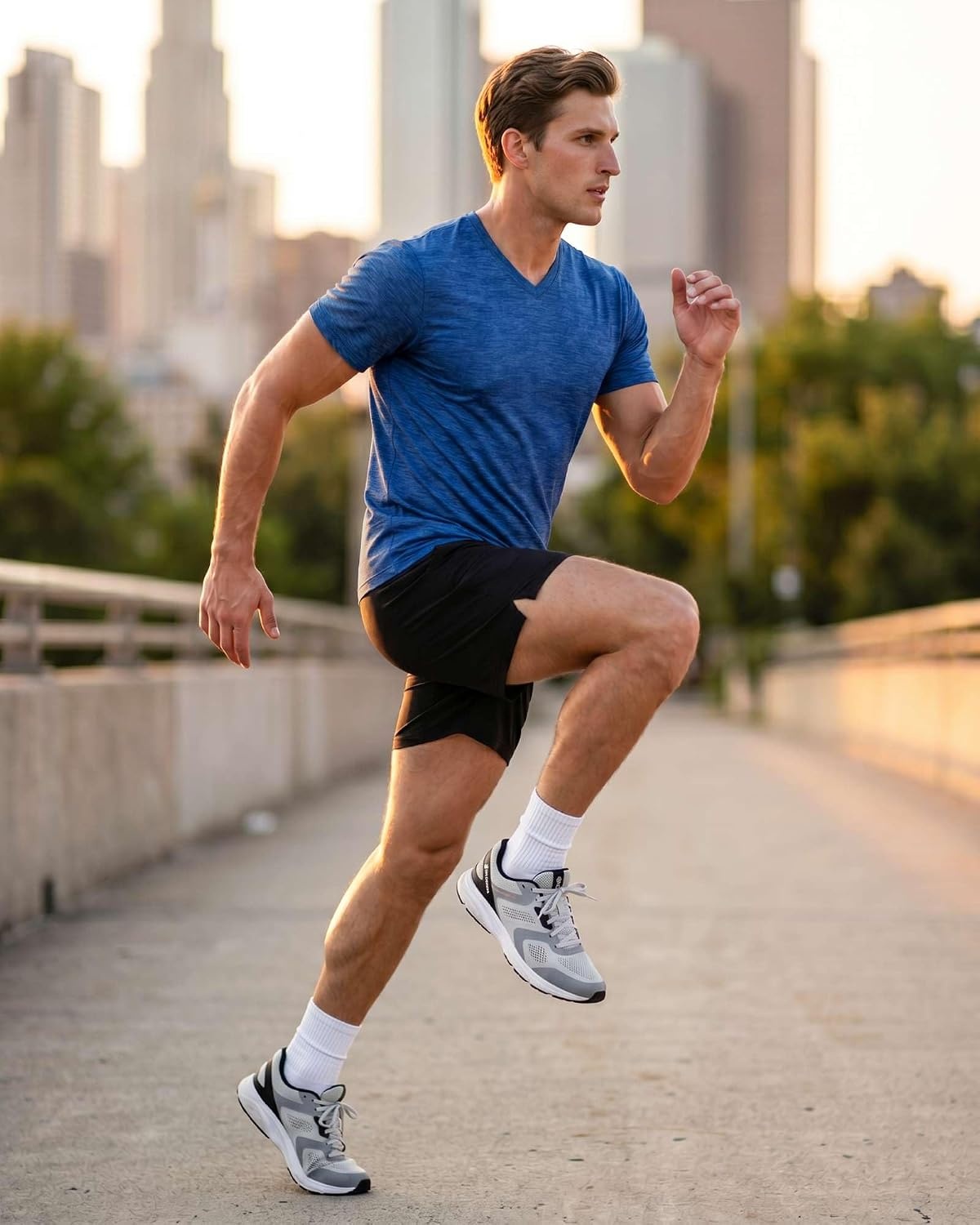 image:image5 Pack Mens Dry Fit V Neck Workout T Shirts Athletic Gym Fitness TeesSet 9