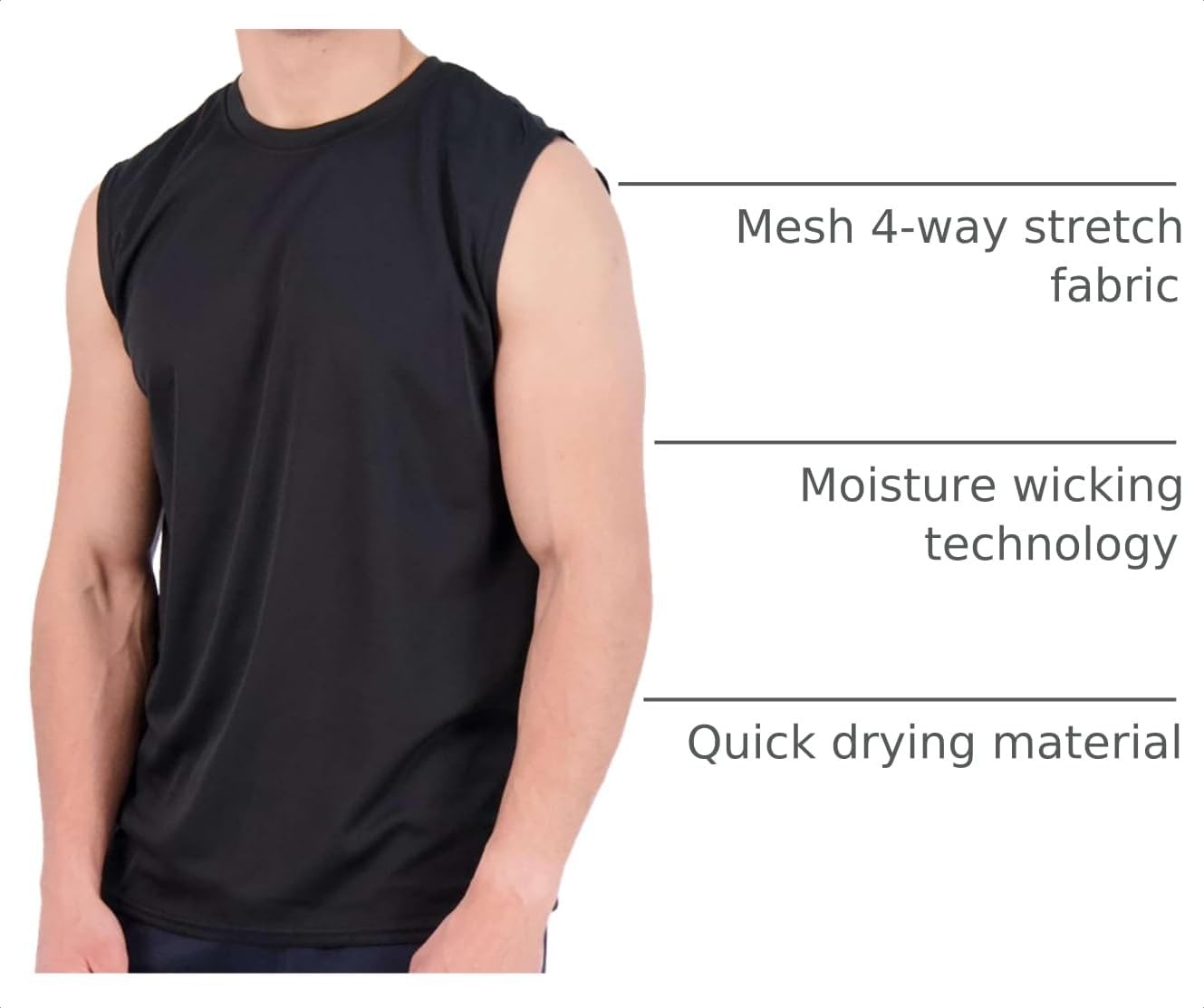 image:image5 Pack Mens Mesh Muscle Tank Tops Sleeveless Athletic Gym Workout ShirtsSet 1