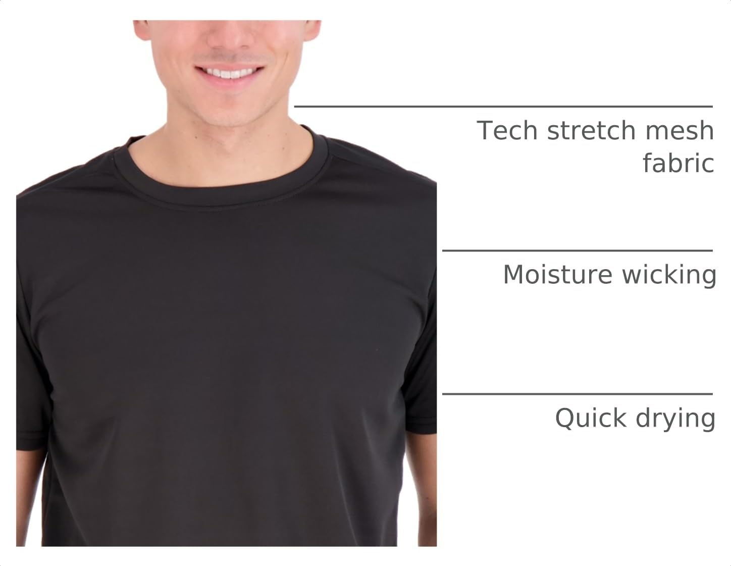 image:image5 Pack Mens Mesh Short Sleeve T Shirts Athletic Workout Running Gym TeesSet 1