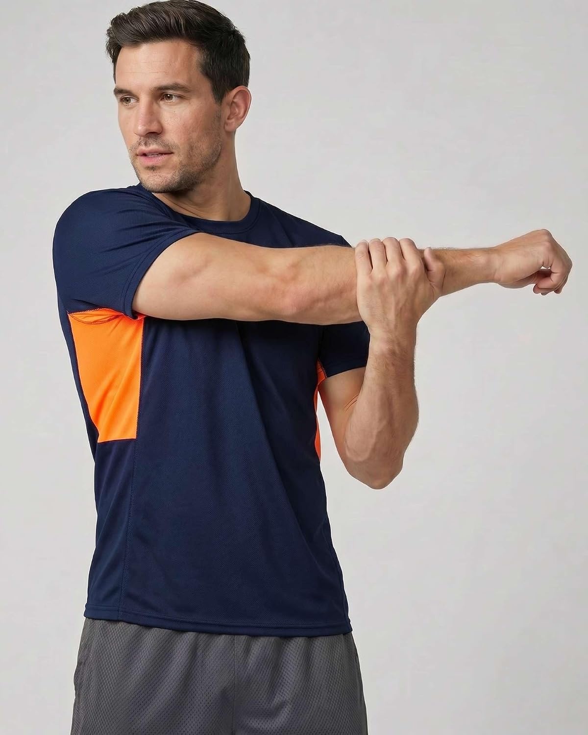 image:image5 Pack Mens Mesh Short Sleeve T Shirts Athletic Workout Running Gym TeesSet 13