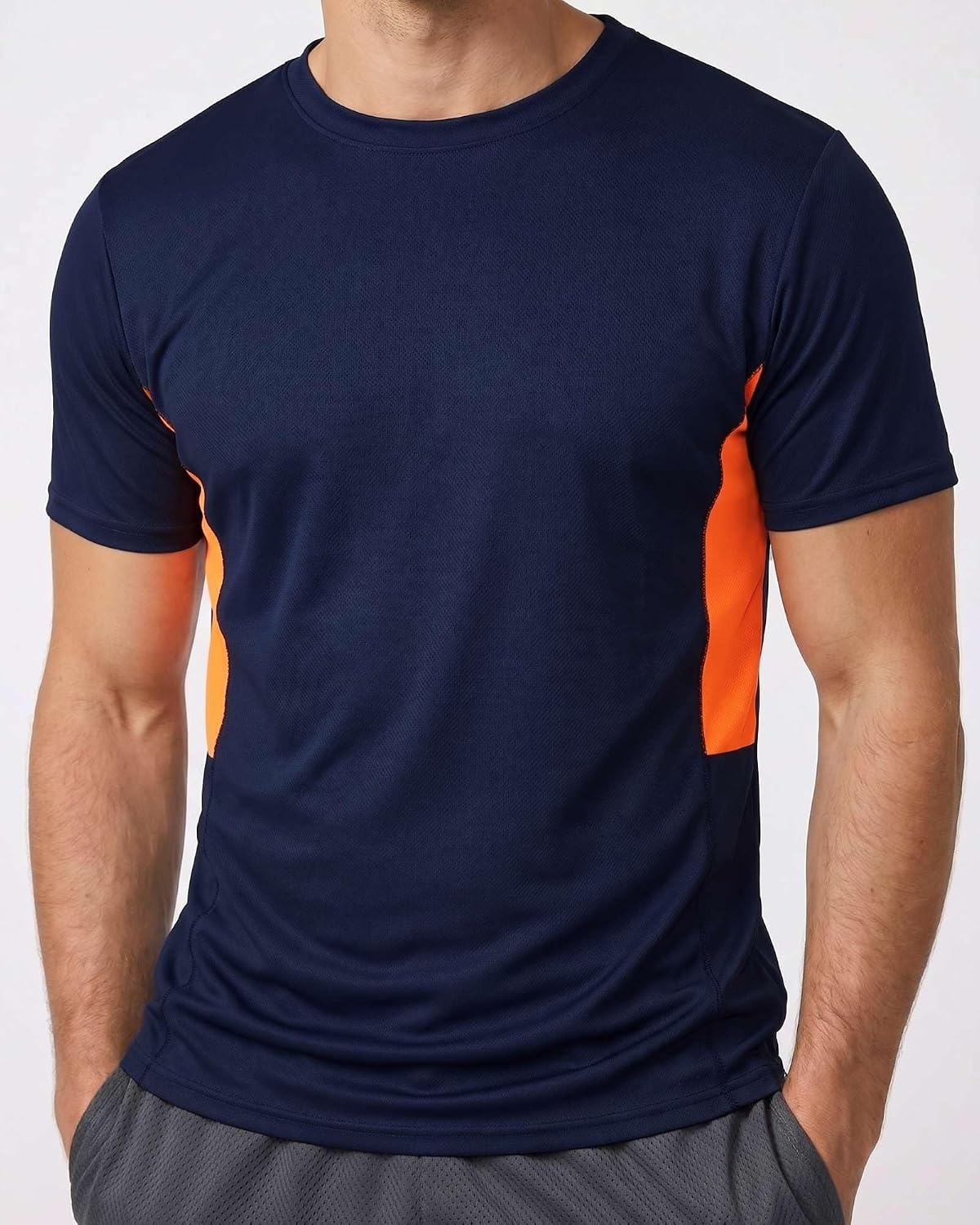 image:image5 Pack Mens Mesh Short Sleeve T Shirts Athletic Workout Running Gym TeesSet 13